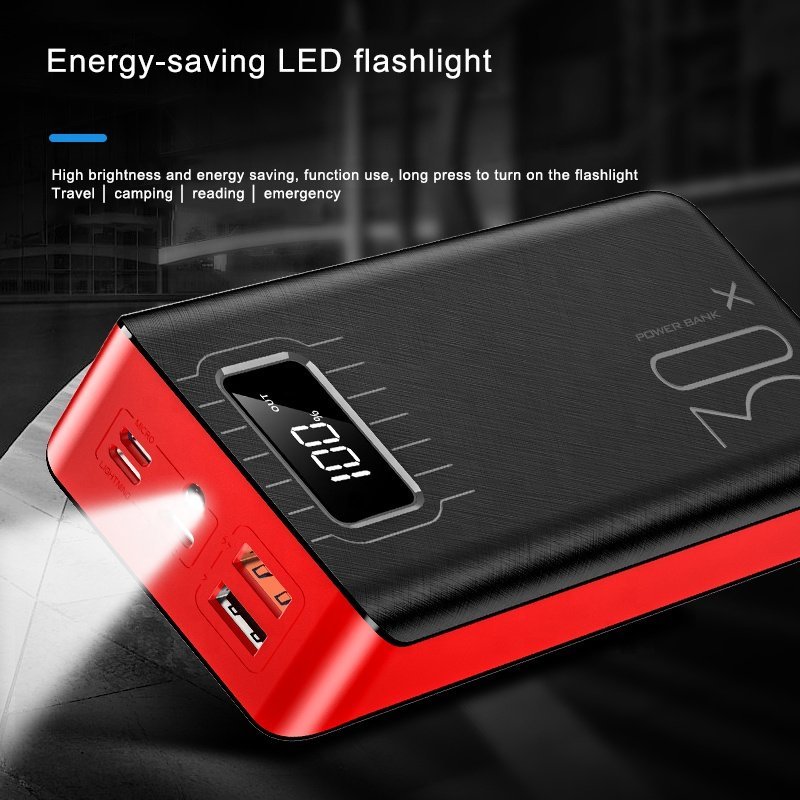 20000mAh External Battery Power Bank Dual USB With LED Flashlight - Trendy Life Gadgets