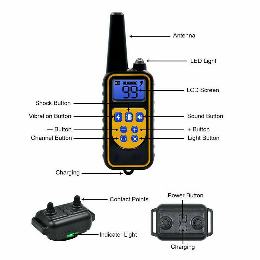 3000 FT Dog Training US Collar Rechargeable Remote Shock PET Waterproof Trainer - Trendy Life Gadgets