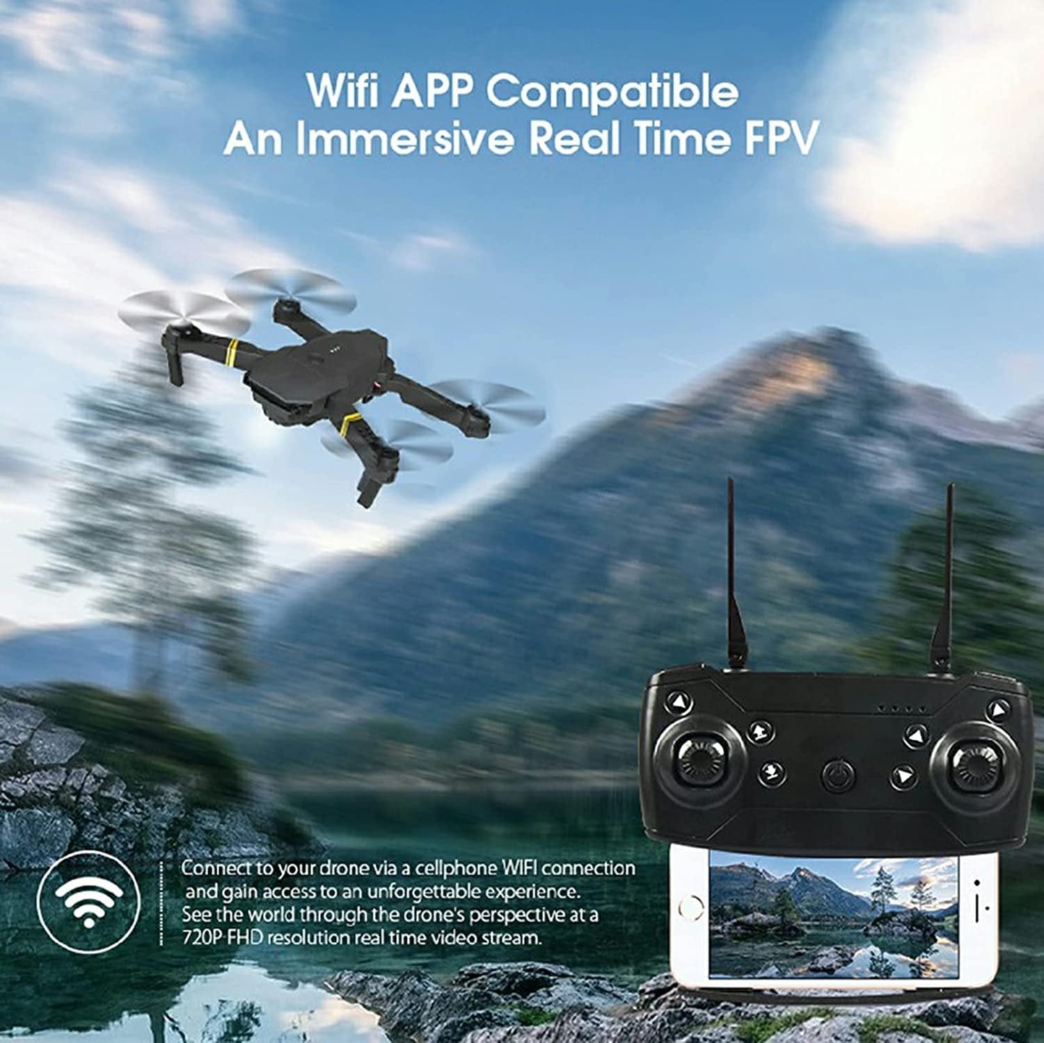 4K HD Dual Camera RC FPV WiFi Portable Wide Angle Foldable Quadcopter Drone - Trendy Life Gadgets