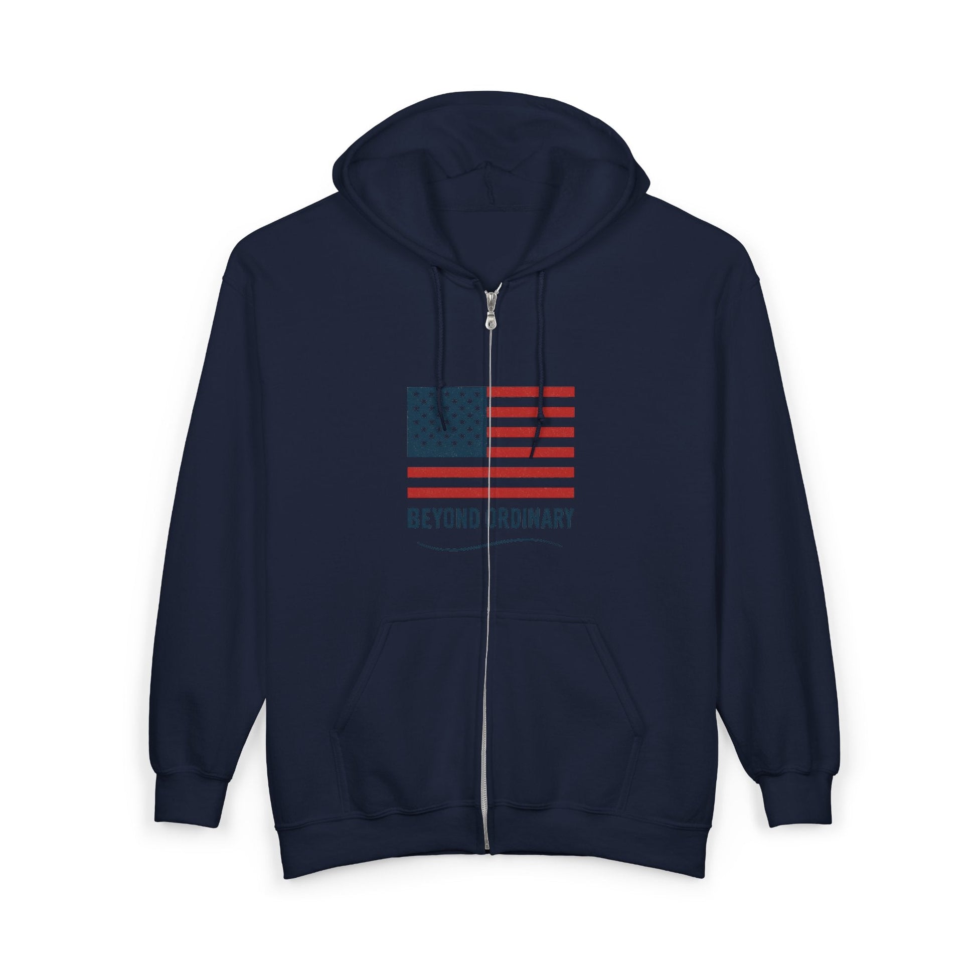 American Flag Zip Hoodie for Comfort and Style, Beyond Ordinary, Unisex Hooded Sweatshirt, Patriotic Apparel, - Trendy Life Gadgets