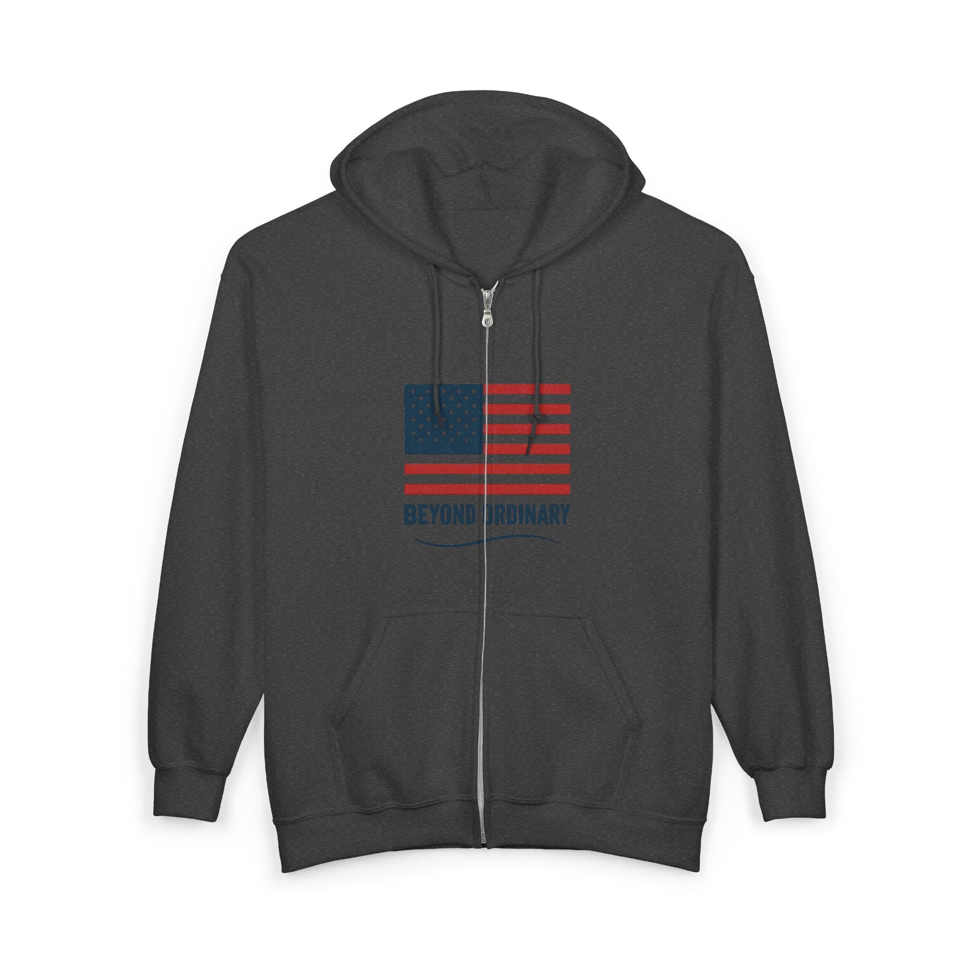 American Flag Zip Hoodie for Comfort and Style, Beyond Ordinary, Unisex Hooded Sweatshirt, Patriotic Apparel, - Trendy Life Gadgets