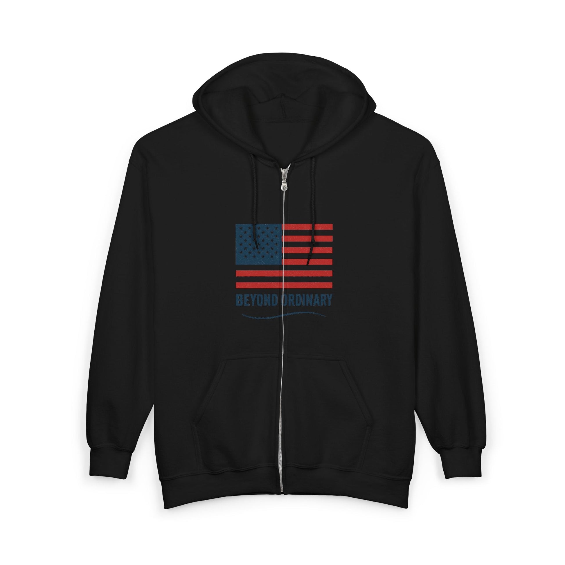 American Flag Zip Hoodie for Comfort and Style, Beyond Ordinary, Unisex Hooded Sweatshirt, Patriotic Apparel, - Trendy Life Gadgets