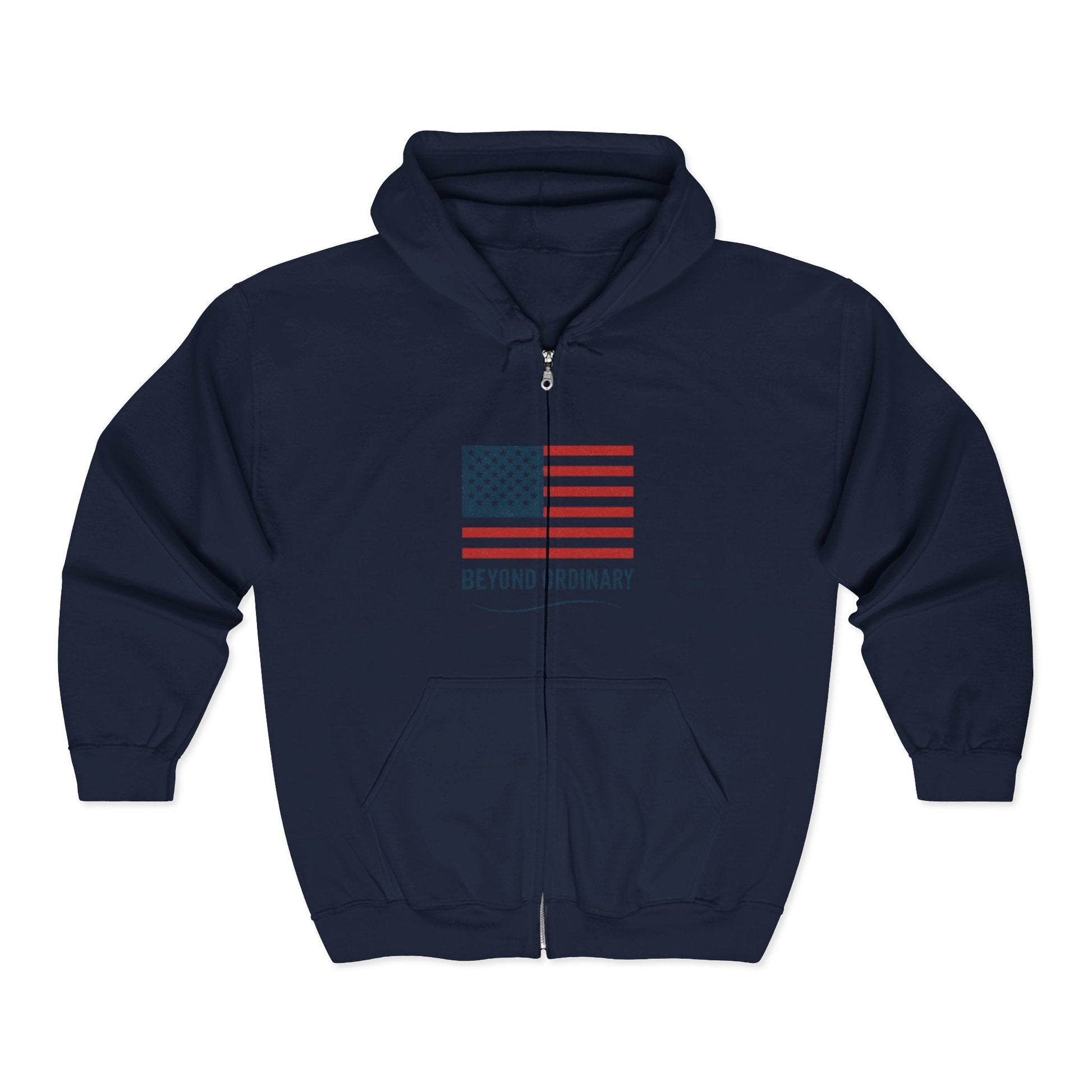 American Flag Zip Hoodie for Comfort and Style, Beyond Ordinary, Unisex Hooded Sweatshirt, Patriotic Apparel, - Trendy Life Gadgets