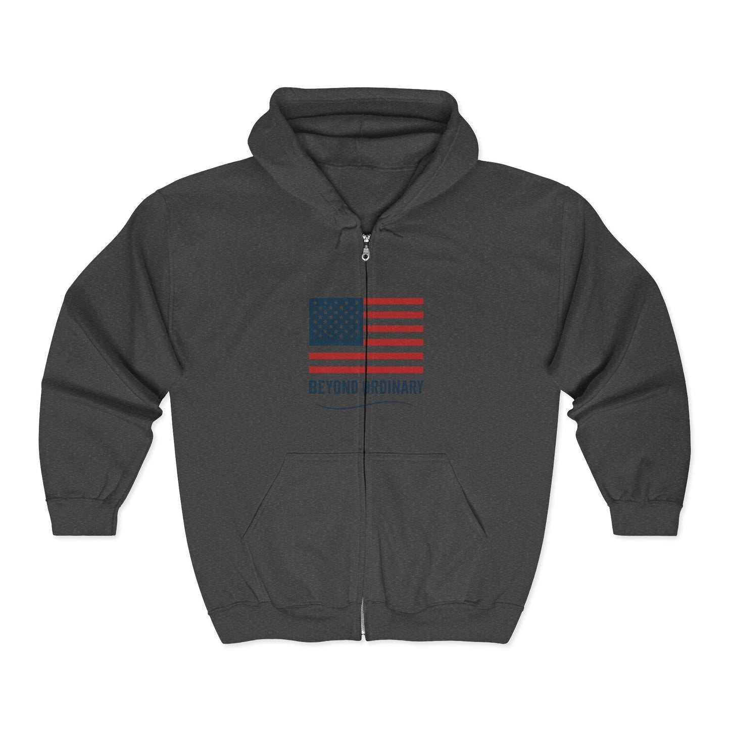 American Flag Zip Hoodie for Comfort and Style, Beyond Ordinary, Unisex Hooded Sweatshirt, Patriotic Apparel, - Trendy Life Gadgets
