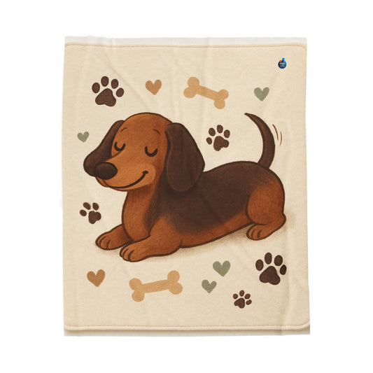 Cozy Dachshund Velveteen Plush Blanket, Dog Lover Gift, Pet Themed Home Decor, Snuggle Warmth, Perfect for Dog Birthdays, and Winter Nights - Trendy Life Gadgets