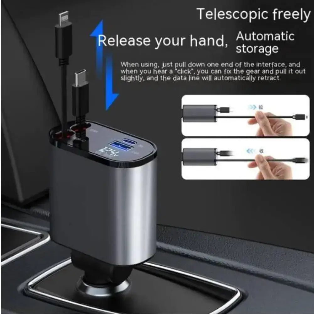 FAST 100W Car Phone Charger Lighter USB And TYPE - C Adapter - Trendy Life Gadgets