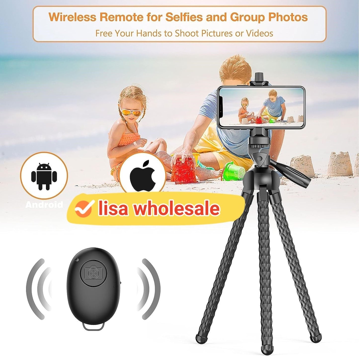 Flexible Phone Tripod Selfie Stick, Octopus Camera Tripod Travel Tripod Flexible Legs For Android Camera Stick Video Recording Vlog - Trendy Life Gadgets