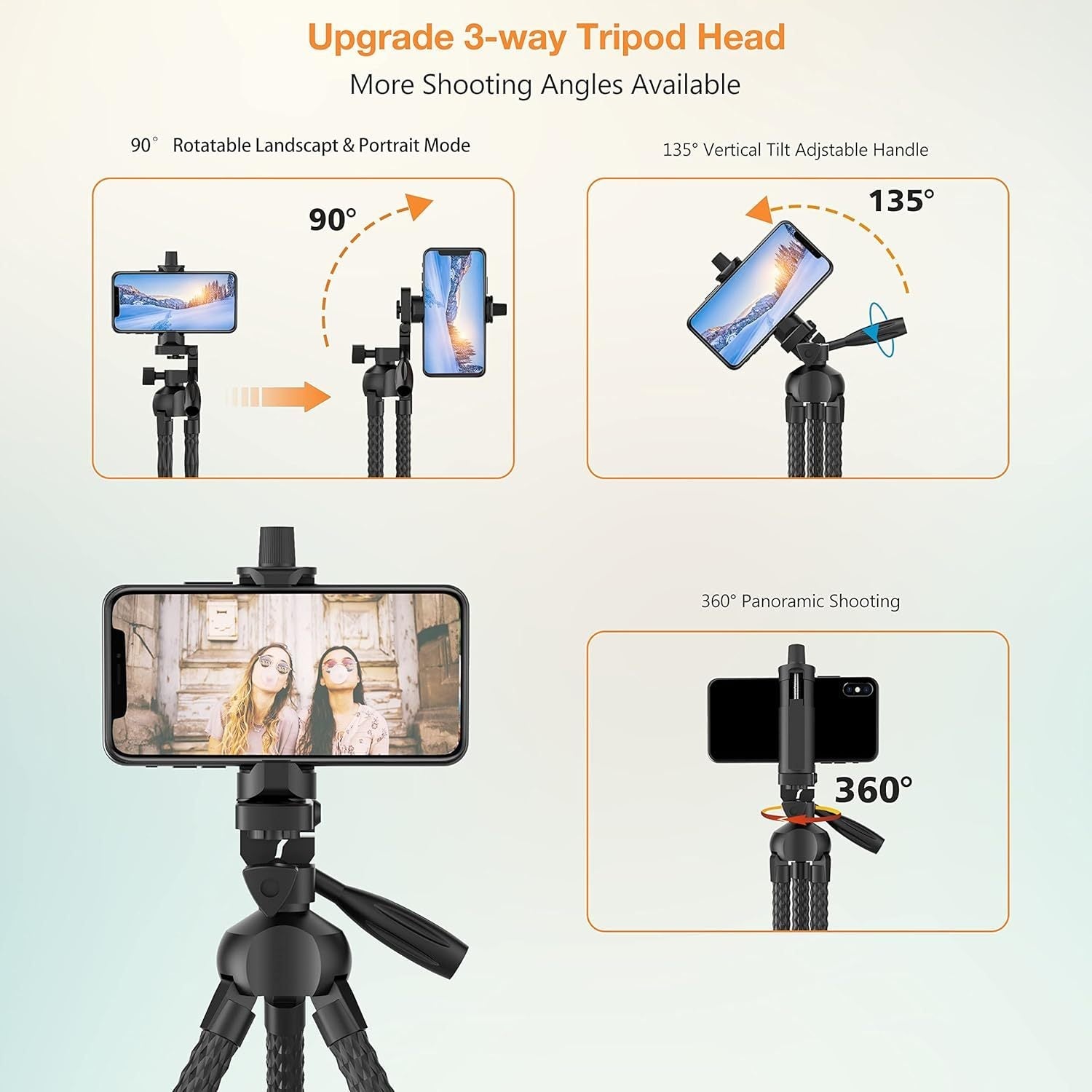Flexible Phone Tripod Selfie Stick, Octopus Camera Tripod Travel Tripod Flexible Legs For Android Camera Stick Video Recording Vlog - Trendy Life Gadgets