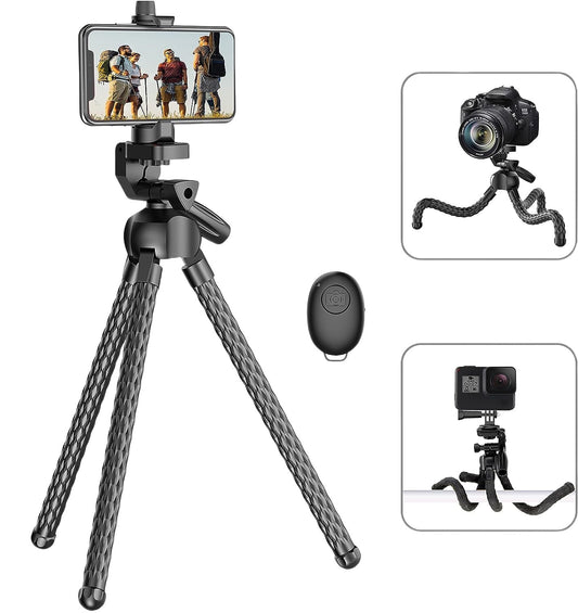 Flexible Phone Tripod Selfie Stick, Octopus Camera Tripod Travel Tripod Flexible Legs For Android Camera Stick Video Recording Vlog - Trendy Life Gadgets