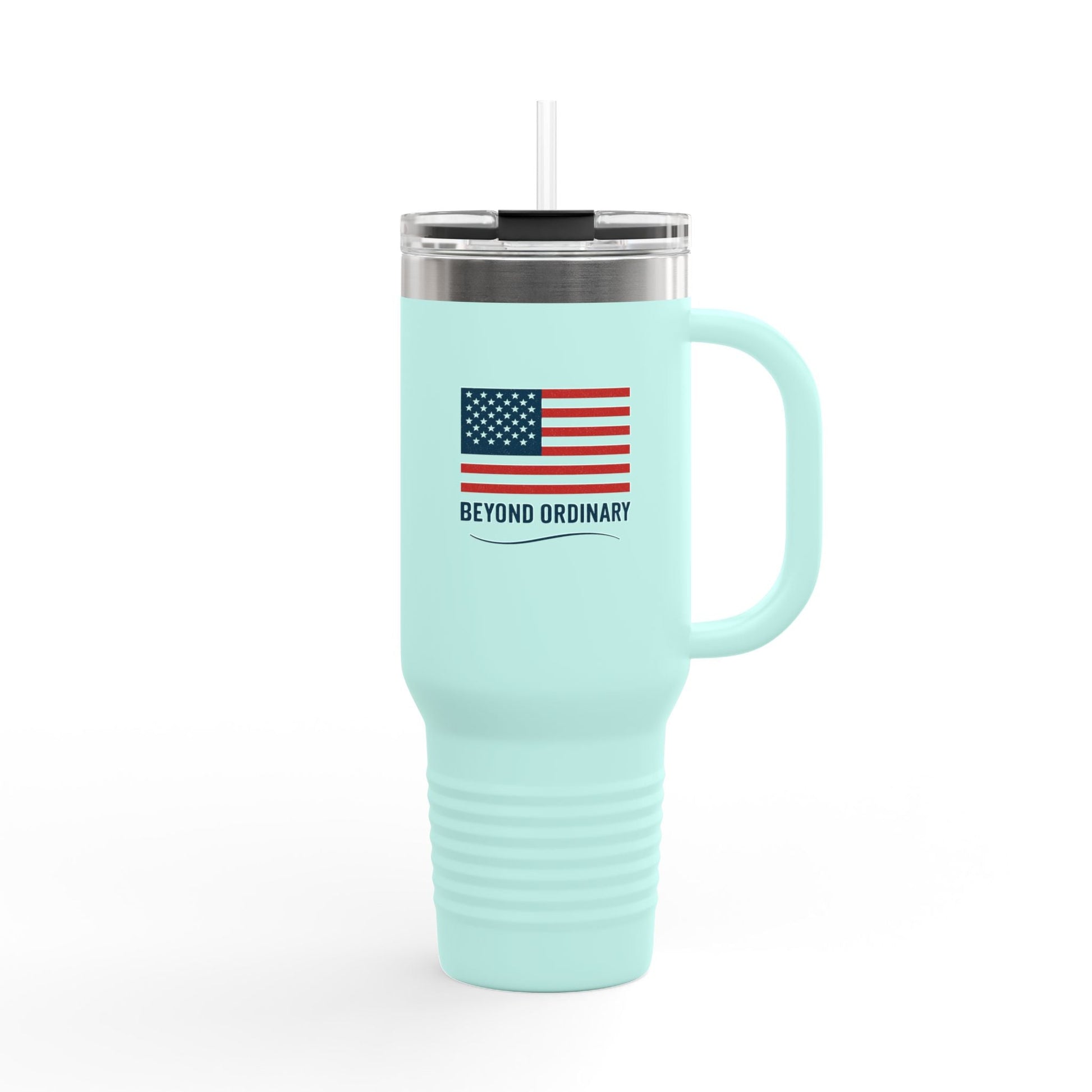 Insulated Travel Mug - 40oz American Flag Design - Beyond Ordinary Coffee Cup for Road Trips, Outdoor Adventures, Gifts - Trendy Life Gadgets