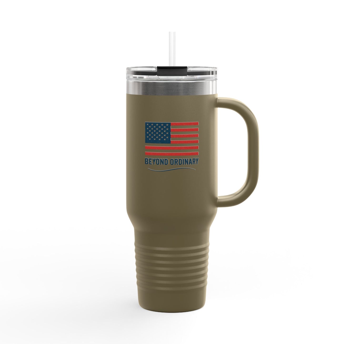 Insulated Travel Mug - 40oz American Flag Design - Beyond Ordinary Coffee Cup for Road Trips, Outdoor Adventures, Gifts - Trendy Life Gadgets