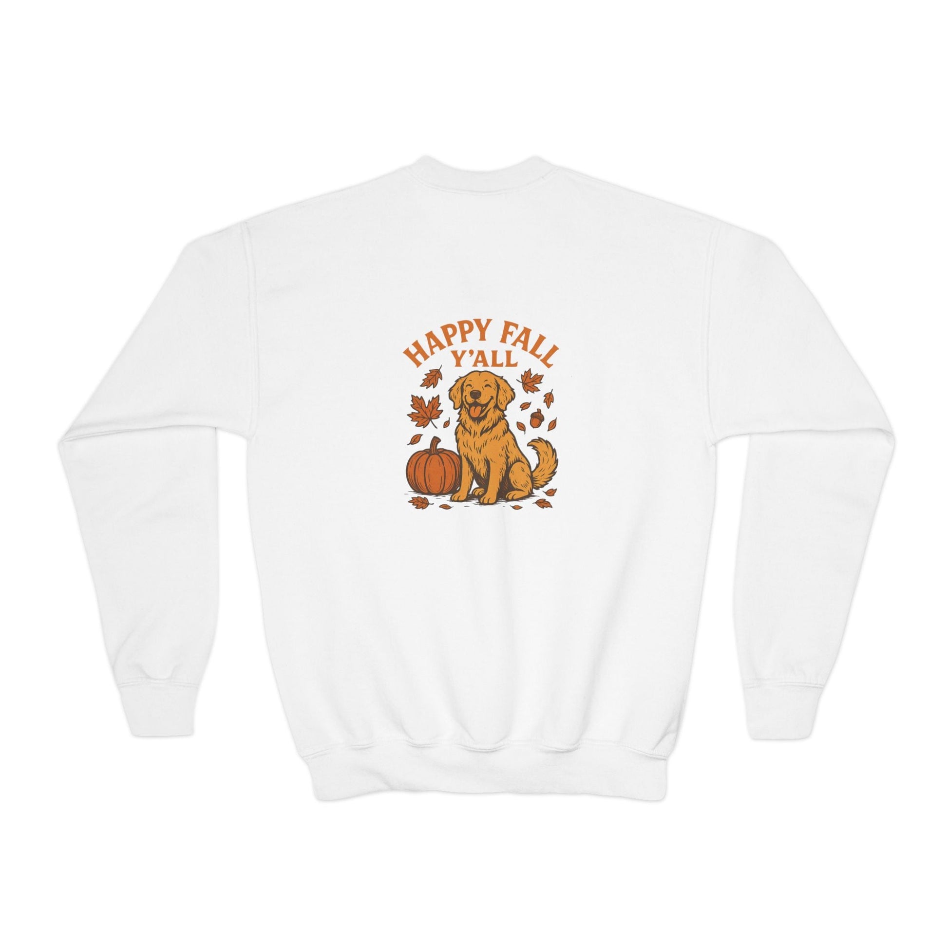 It's Fall Ya'll Youth Crewneck Sweatshirt - Festive Fall and Halloween Design Crewneck by Trendy Life Gadgets - Trendy Life Gadgets