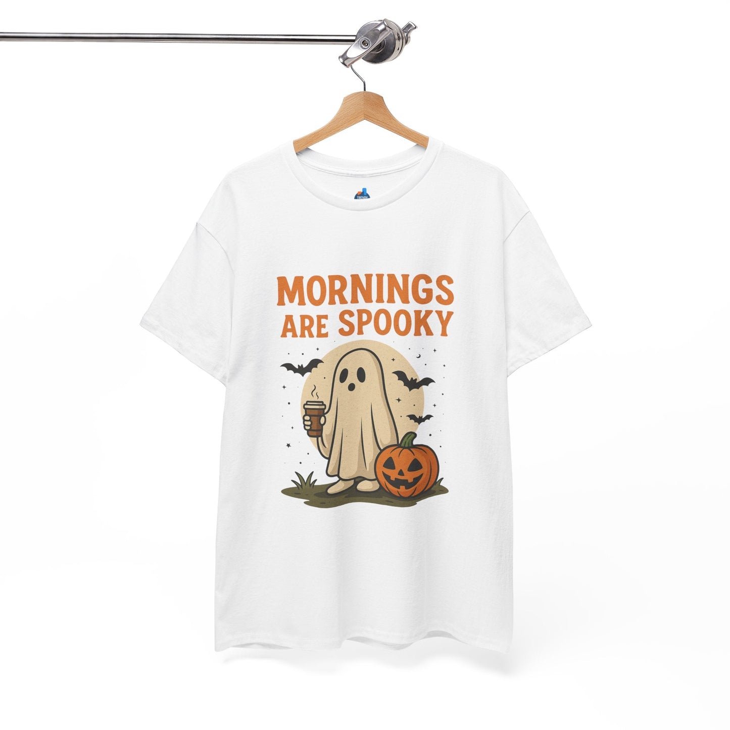 Mornings Are Spooky T-Shirt - Cute Halloween Graphic Tee For Fall, Cozy Ghost Shirt By Trendy Life Gadgets. - Trendy Life Gadgets