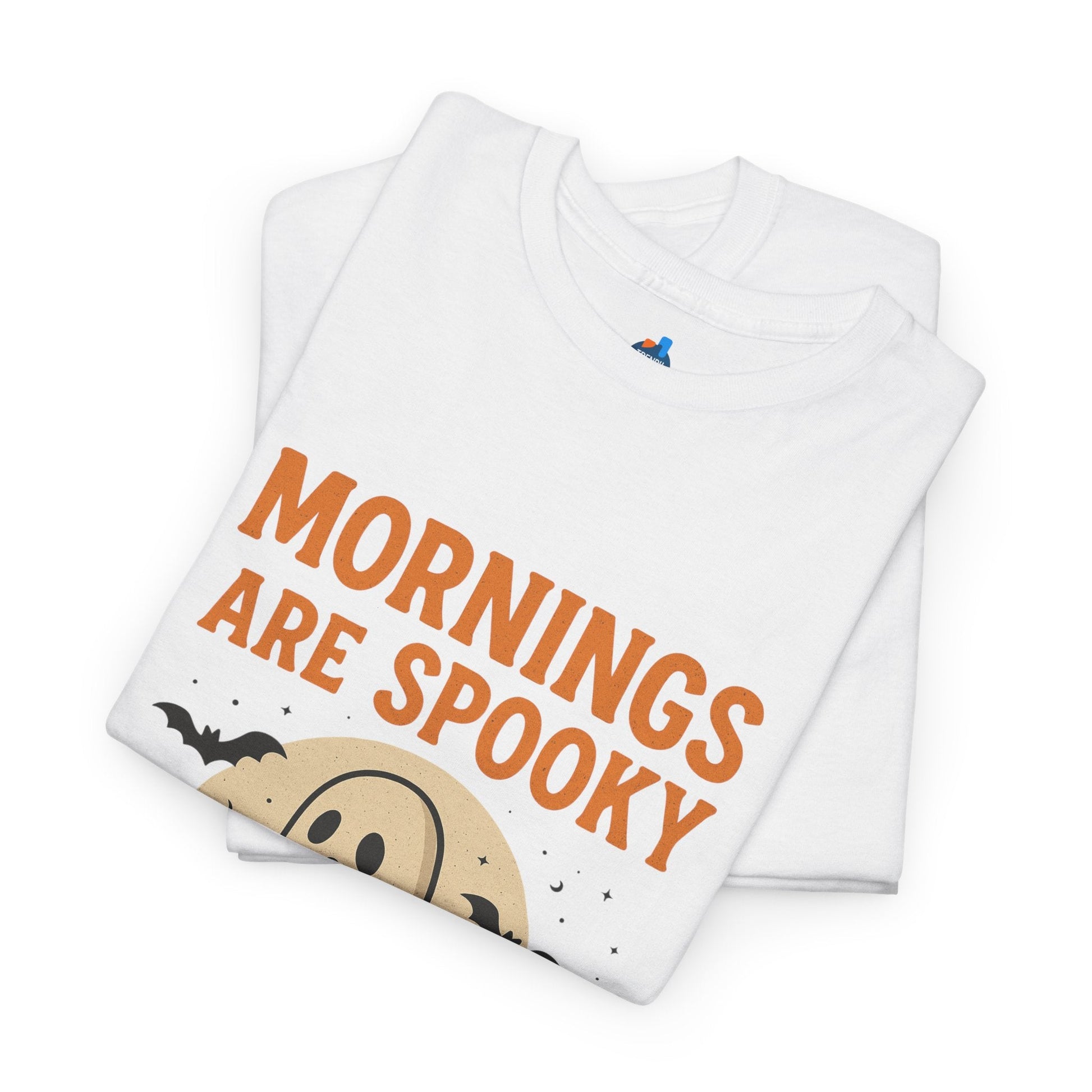 Mornings Are Spooky T-Shirt - Cute Halloween Graphic Tee For Fall, Cozy Ghost Shirt By Trendy Life Gadgets. - Trendy Life Gadgets