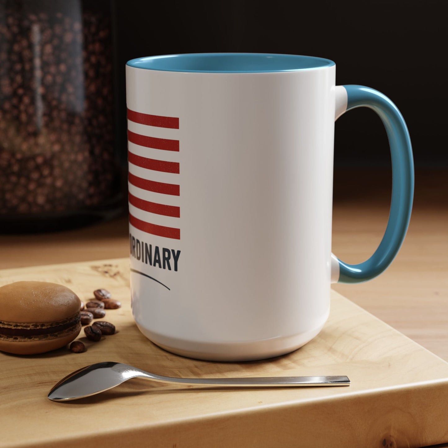 Patriotic Accent Coffee Mug - Beyond Ordinary, Gifts for Veterans, Red White Blue Drinkware, USA Flag Mug, 4th of July Coffee Cup - Trendy Life Gadgets