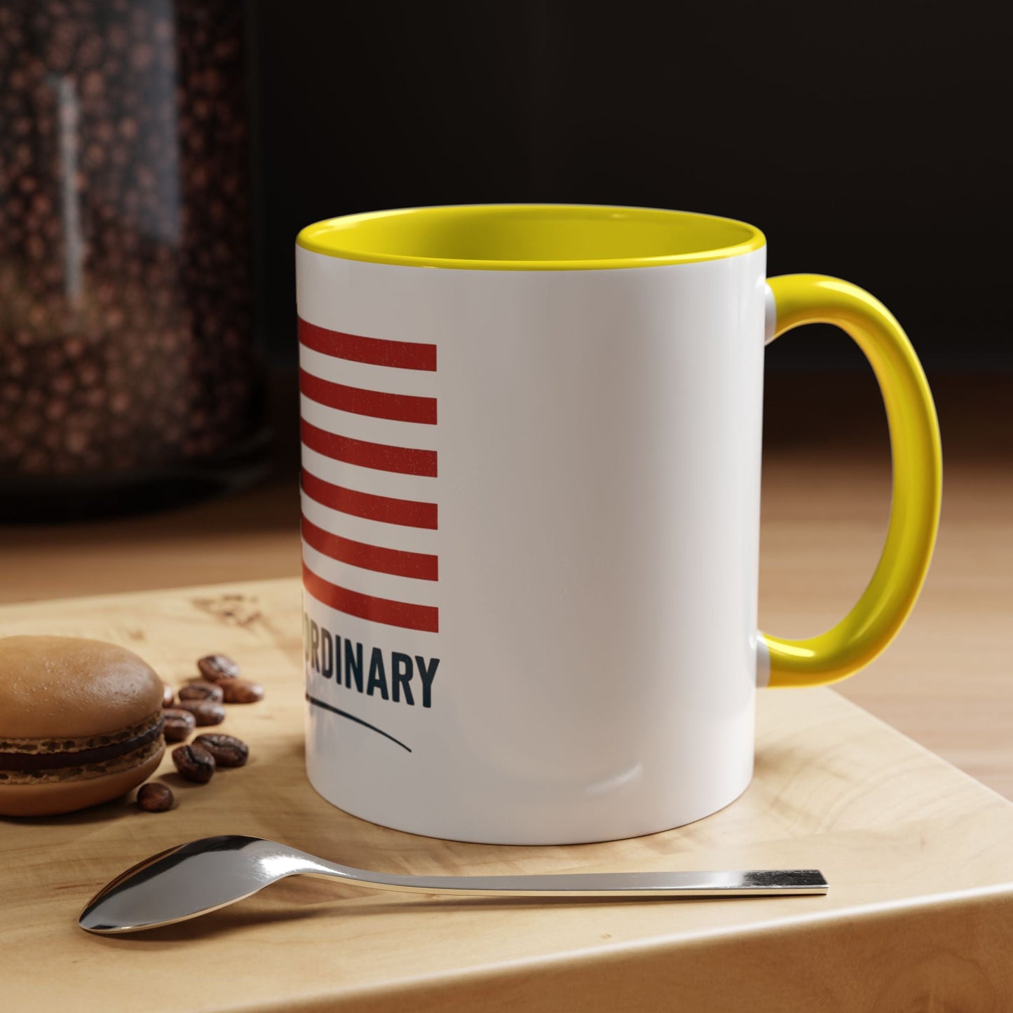 Patriotic Accent Coffee Mug - Beyond Ordinary, Gifts for Veterans, Red White Blue Drinkware, USA Flag Mug, 4th of July Coffee Cup - Trendy Life Gadgets