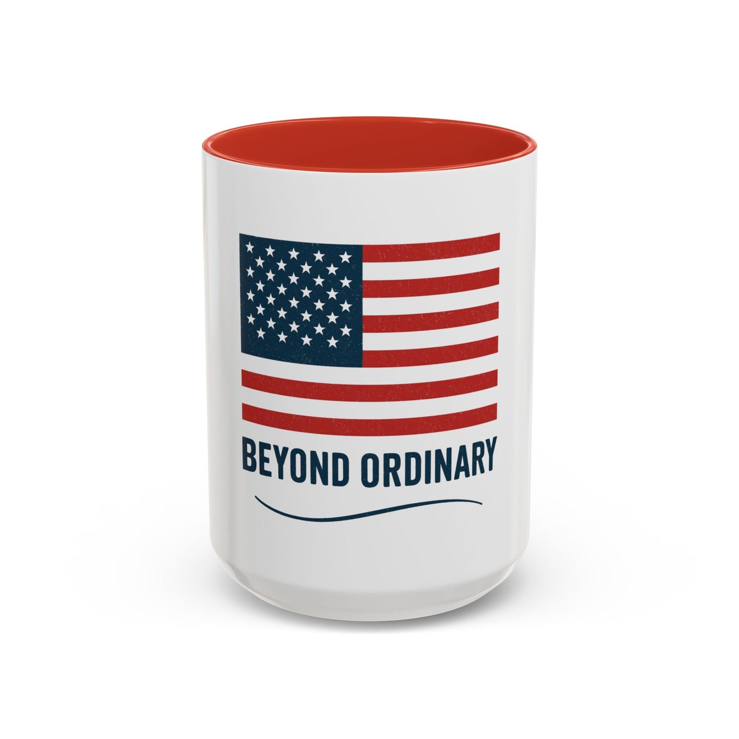 Patriotic Accent Coffee Mug - Beyond Ordinary, Gifts for Veterans, Red White Blue Drinkware, USA Flag Mug, 4th of July Coffee Cup - Trendy Life Gadgets