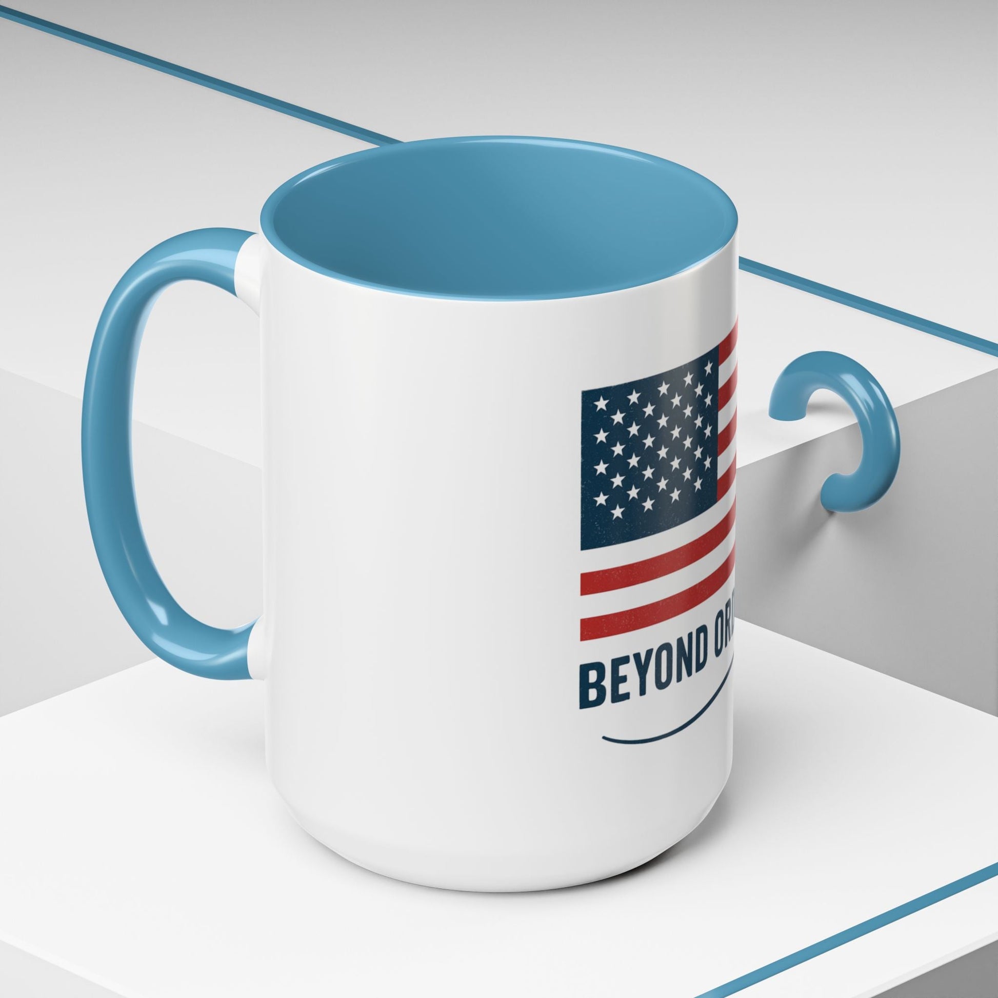 Patriotic Accent Coffee Mug - Beyond Ordinary, Gifts for Veterans, Red White Blue Drinkware, USA Flag Mug, 4th of July Coffee Cup - Trendy Life Gadgets