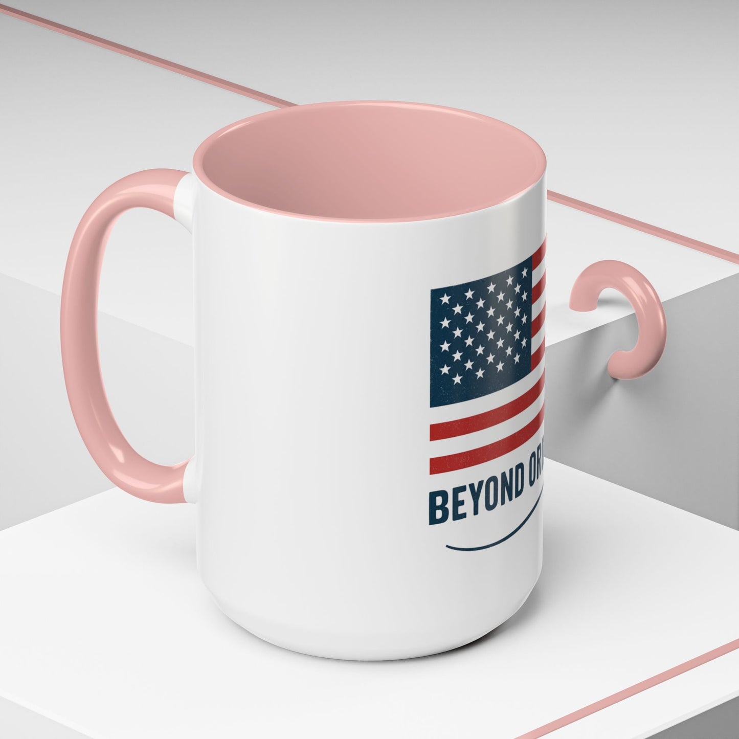 Patriotic Accent Coffee Mug - Beyond Ordinary, Gifts for Veterans, Red White Blue Drinkware, USA Flag Mug, 4th of July Coffee Cup - Trendy Life Gadgets