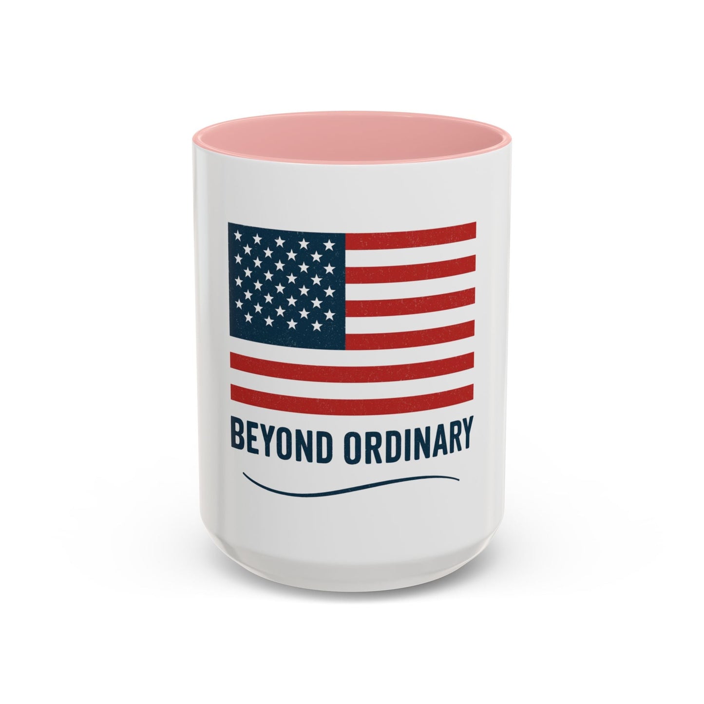 Patriotic Accent Coffee Mug - Beyond Ordinary, Gifts for Veterans, Red White Blue Drinkware, USA Flag Mug, 4th of July Coffee Cup - Trendy Life Gadgets