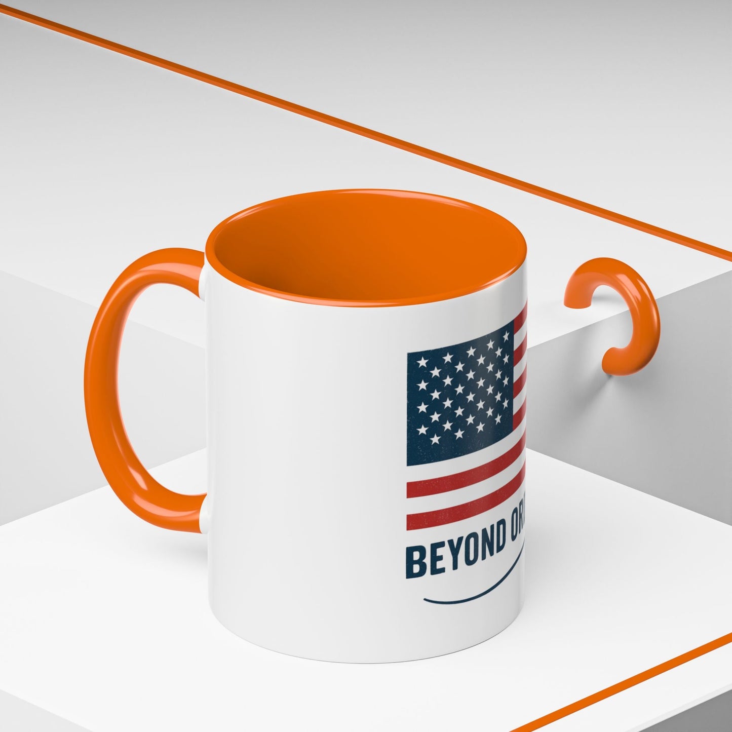 Patriotic Accent Coffee Mug - Beyond Ordinary, Gifts for Veterans, Red White Blue Drinkware, USA Flag Mug, 4th of July Coffee Cup - Trendy Life Gadgets
