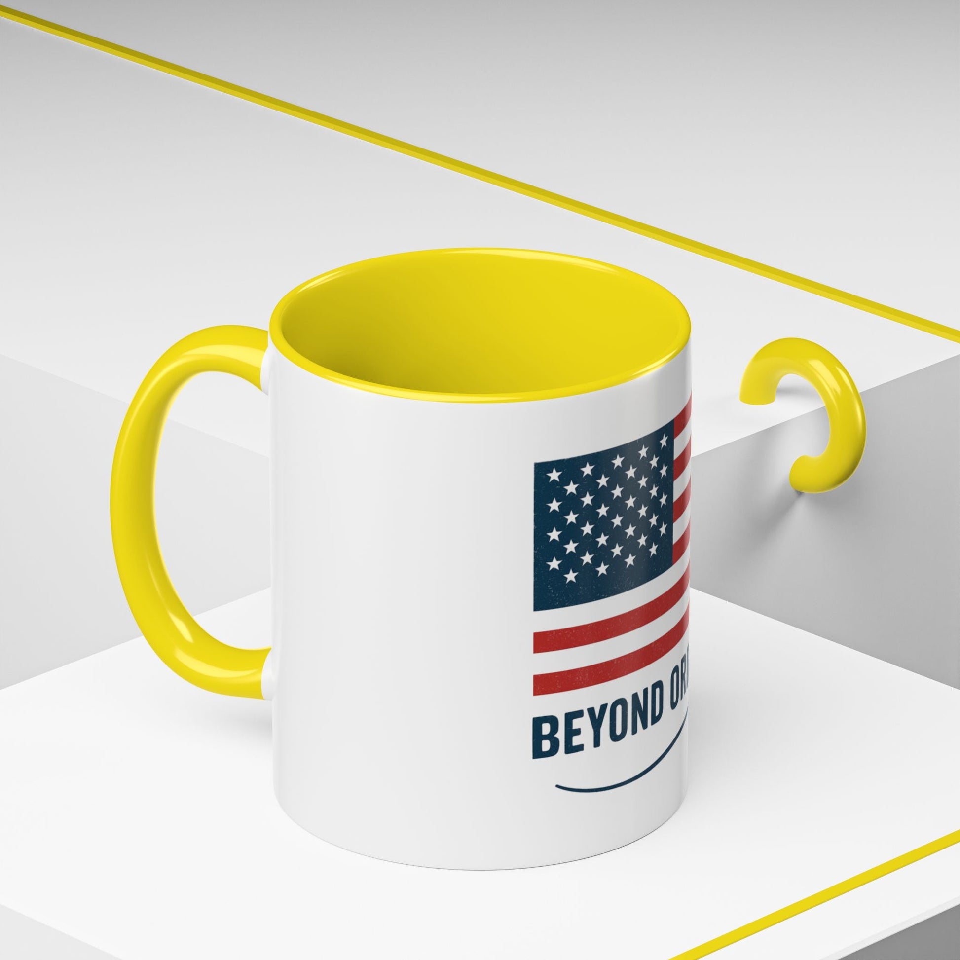 Patriotic Accent Coffee Mug - Beyond Ordinary, Gifts for Veterans, Red White Blue Drinkware, USA Flag Mug, 4th of July Coffee Cup - Trendy Life Gadgets