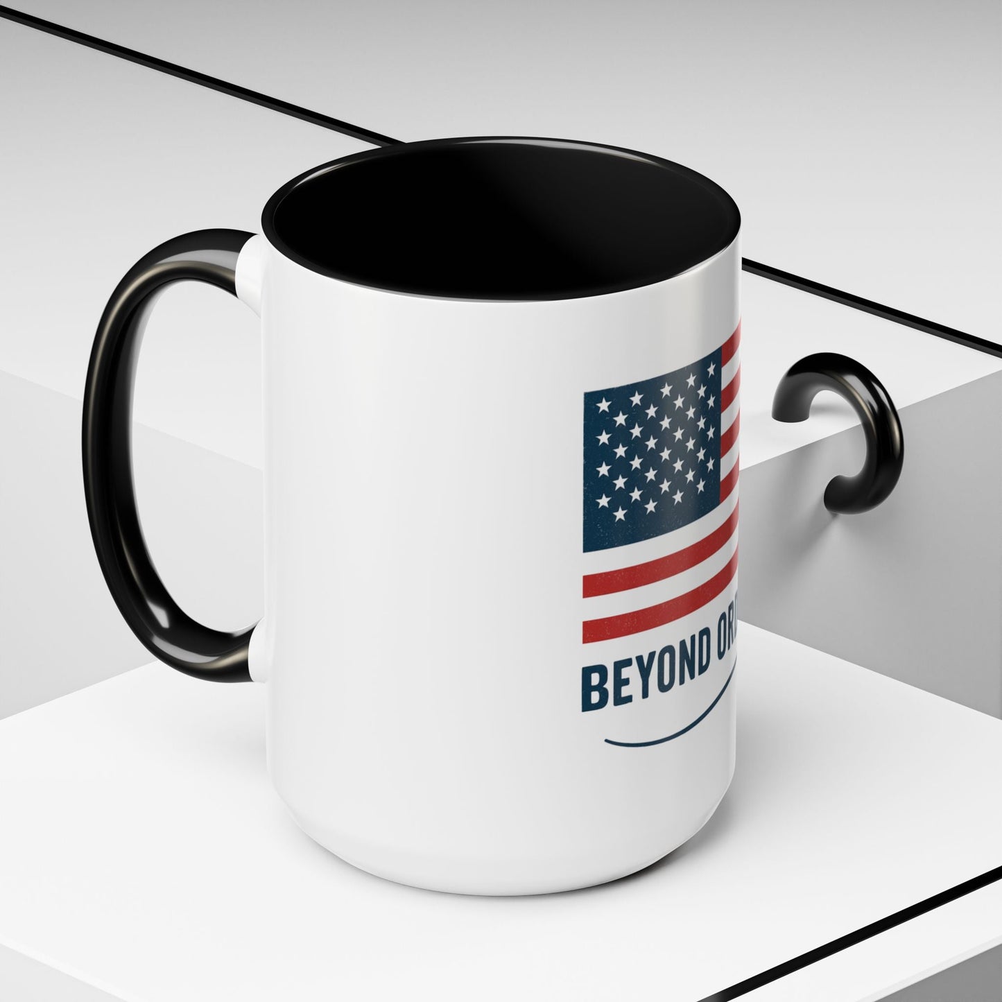 Patriotic Accent Coffee Mug - Beyond Ordinary, Gifts for Veterans, Red White Blue Drinkware, USA Flag Mug, 4th of July Coffee Cup - Trendy Life Gadgets