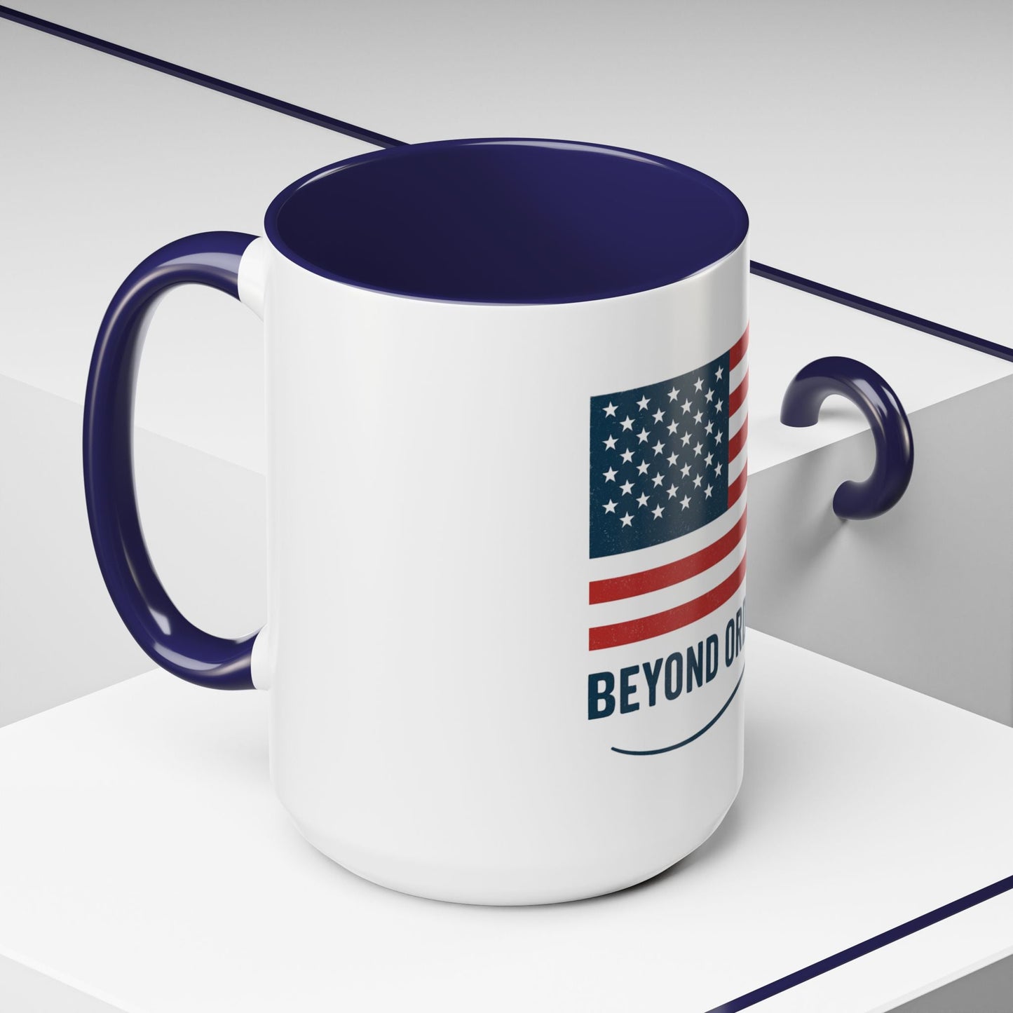 Patriotic Accent Coffee Mug - Beyond Ordinary, Gifts for Veterans, Red White Blue Drinkware, USA Flag Mug, 4th of July Coffee Cup - Trendy Life Gadgets