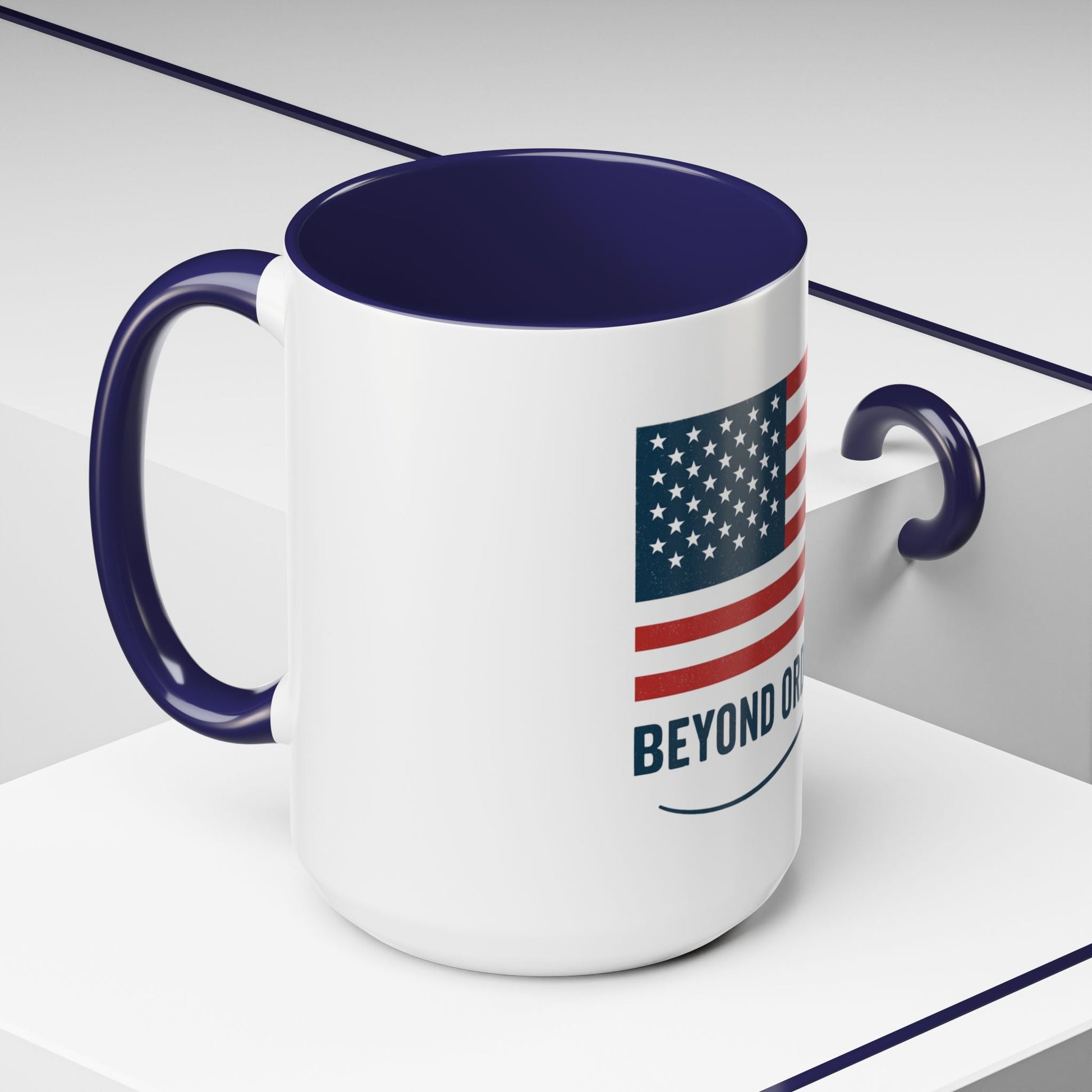 Patriotic Accent Coffee Mug - Beyond Ordinary, Gifts for Veterans, Red White Blue Drinkware, USA Flag Mug, 4th of July Coffee Cup - Trendy Life Gadgets