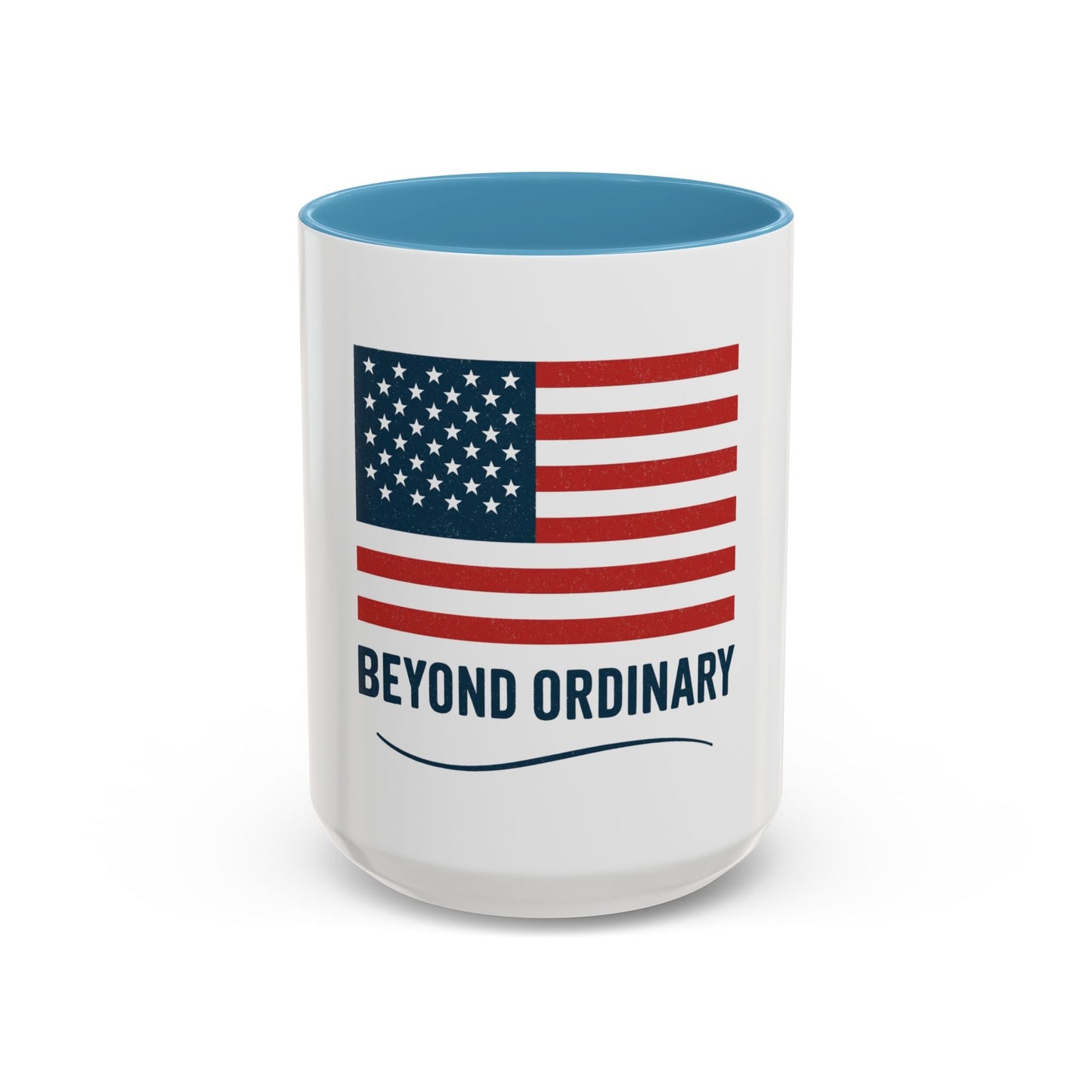 Patriotic Accent Coffee Mug - Beyond Ordinary, Gifts for Veterans, Red White Blue Drinkware, USA Flag Mug, 4th of July Coffee Cup - Trendy Life Gadgets