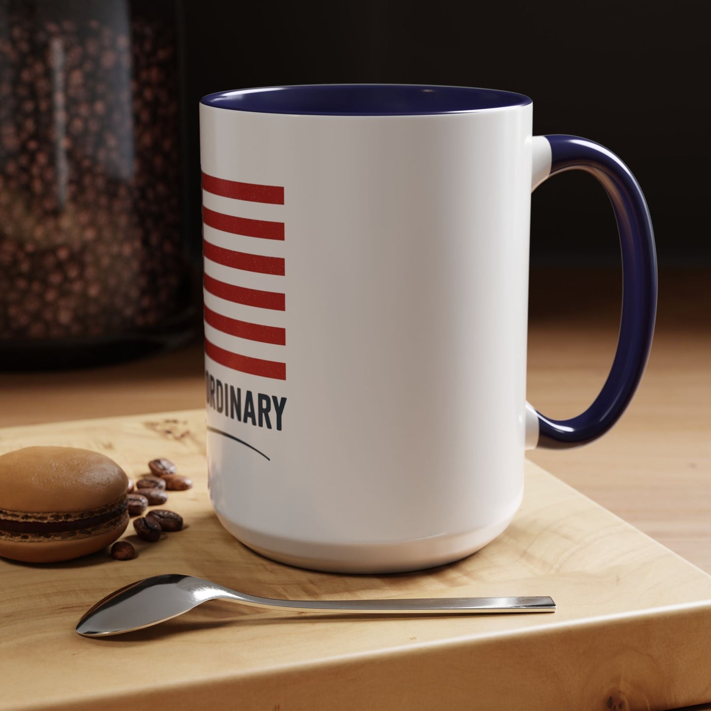 Patriotic Accent Coffee Mug - Beyond Ordinary, Gifts for Veterans, Red White Blue Drinkware, USA Flag Mug, 4th of July Coffee Cup - Trendy Life Gadgets