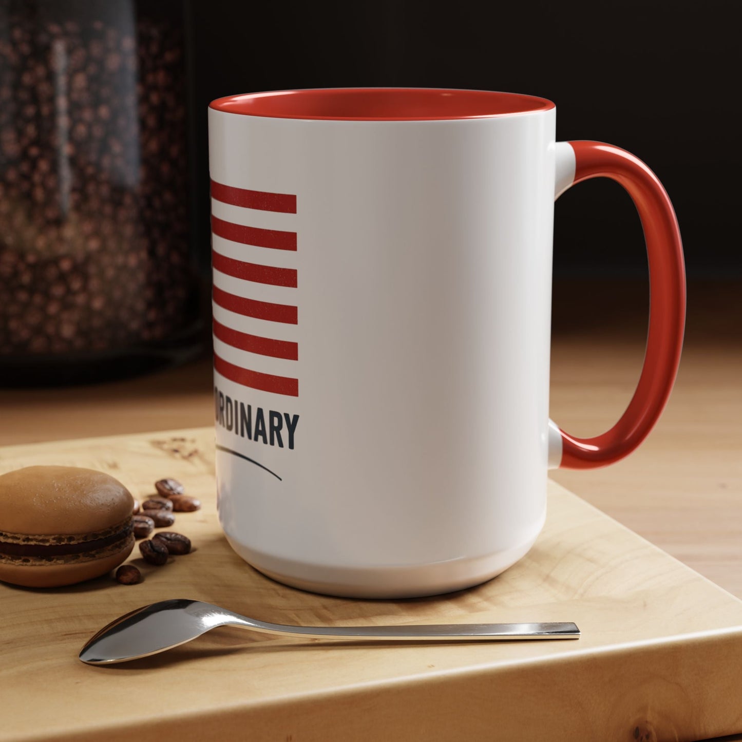Patriotic Accent Coffee Mug - Beyond Ordinary, Gifts for Veterans, Red White Blue Drinkware, USA Flag Mug, 4th of July Coffee Cup - Trendy Life Gadgets