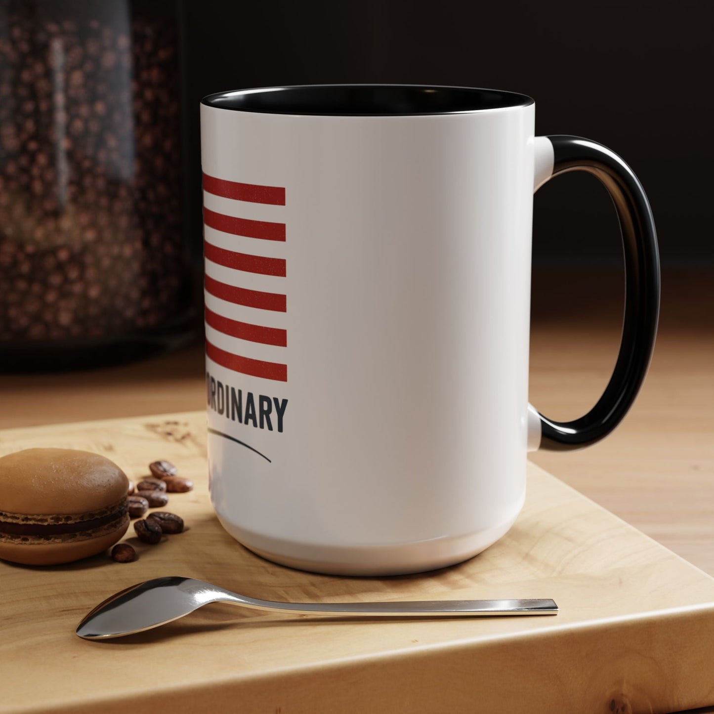 Patriotic Accent Coffee Mug - Beyond Ordinary, Gifts for Veterans, Red White Blue Drinkware, USA Flag Mug, 4th of July Coffee Cup - Trendy Life Gadgets