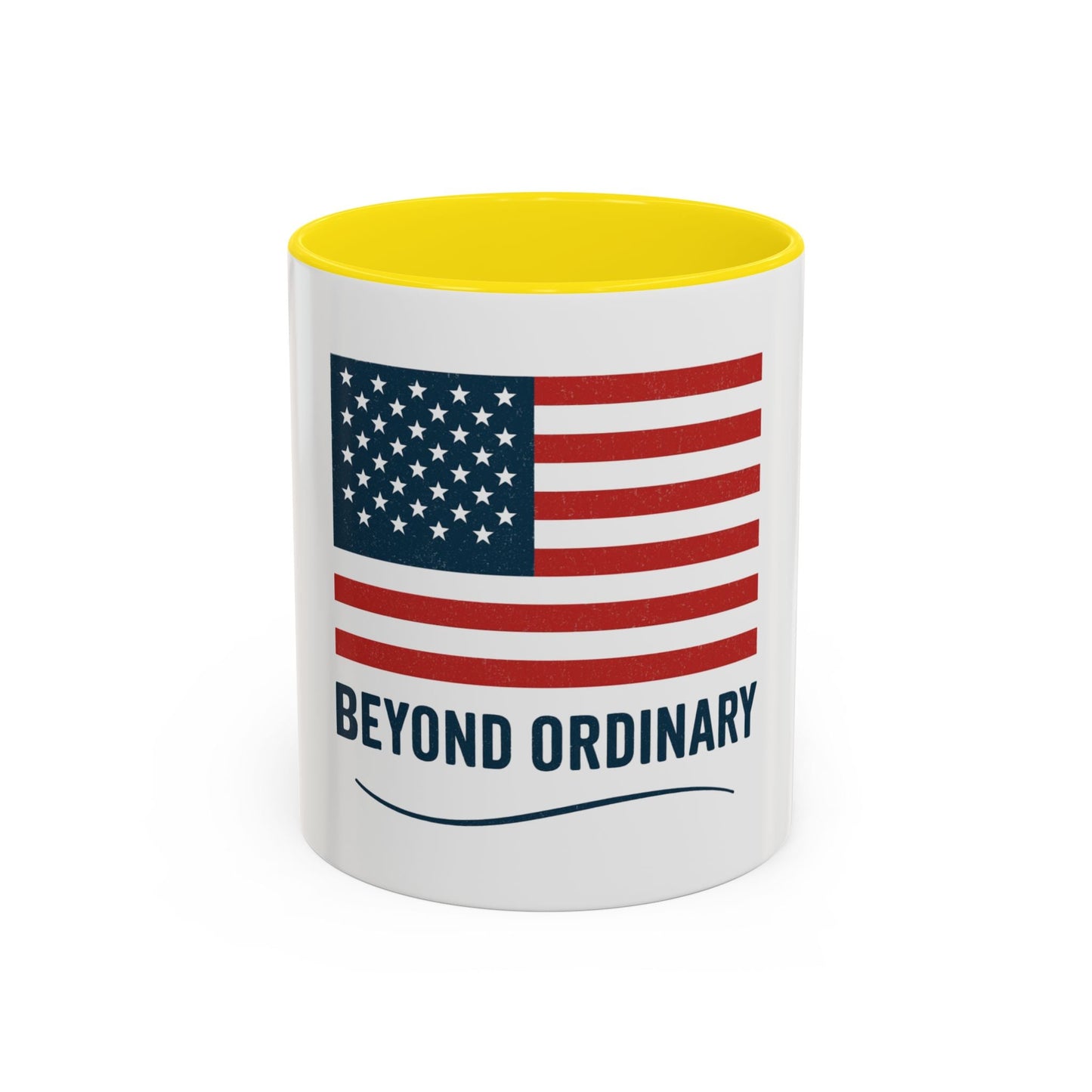 Patriotic Accent Coffee Mug - Beyond Ordinary, Gifts for Veterans, Red White Blue Drinkware, USA Flag Mug, 4th of July Coffee Cup - Trendy Life Gadgets