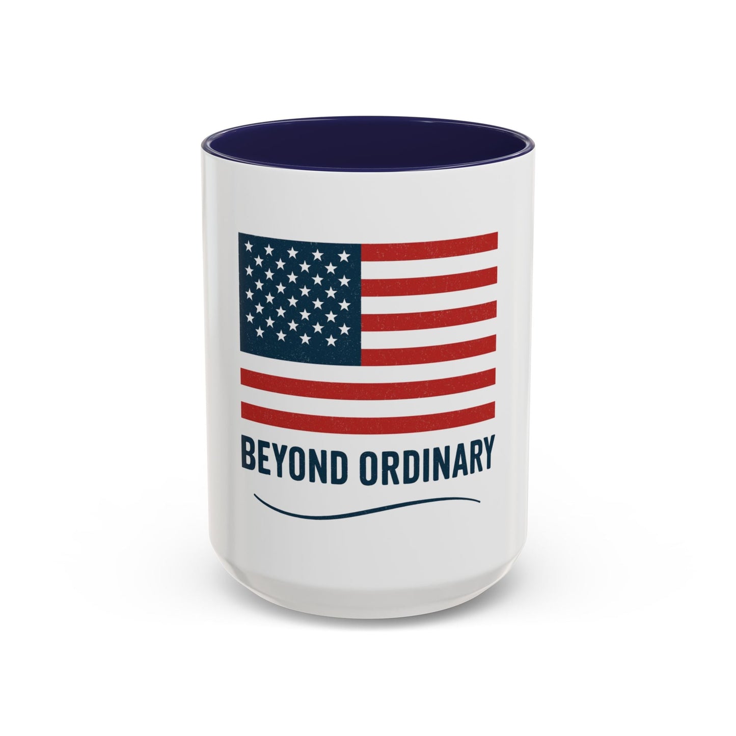 Patriotic Accent Coffee Mug - Beyond Ordinary, Gifts for Veterans, Red White Blue Drinkware, USA Flag Mug, 4th of July Coffee Cup - Trendy Life Gadgets