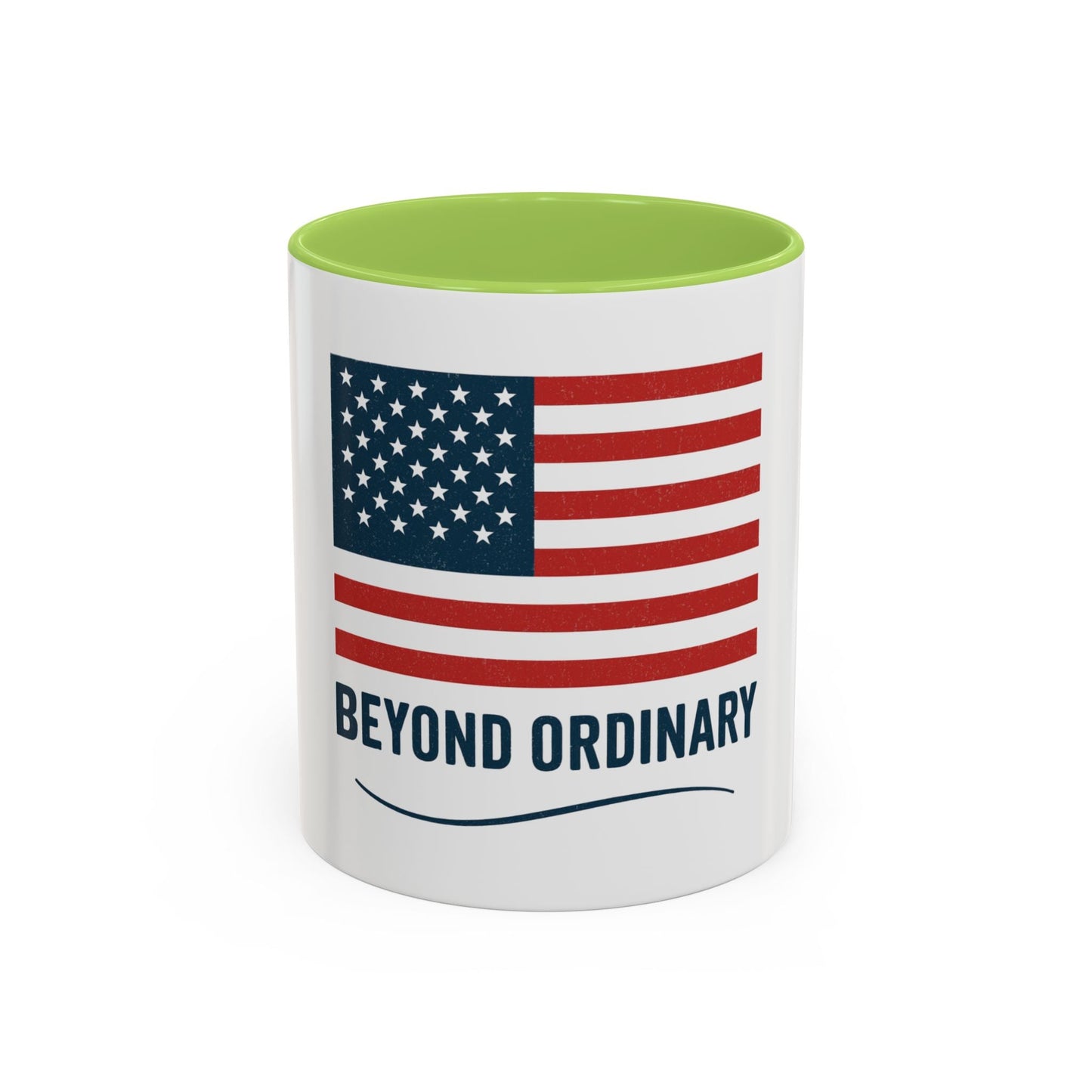 Patriotic Accent Coffee Mug - Beyond Ordinary, Gifts for Veterans, Red White Blue Drinkware, USA Flag Mug, 4th of July Coffee Cup - Trendy Life Gadgets