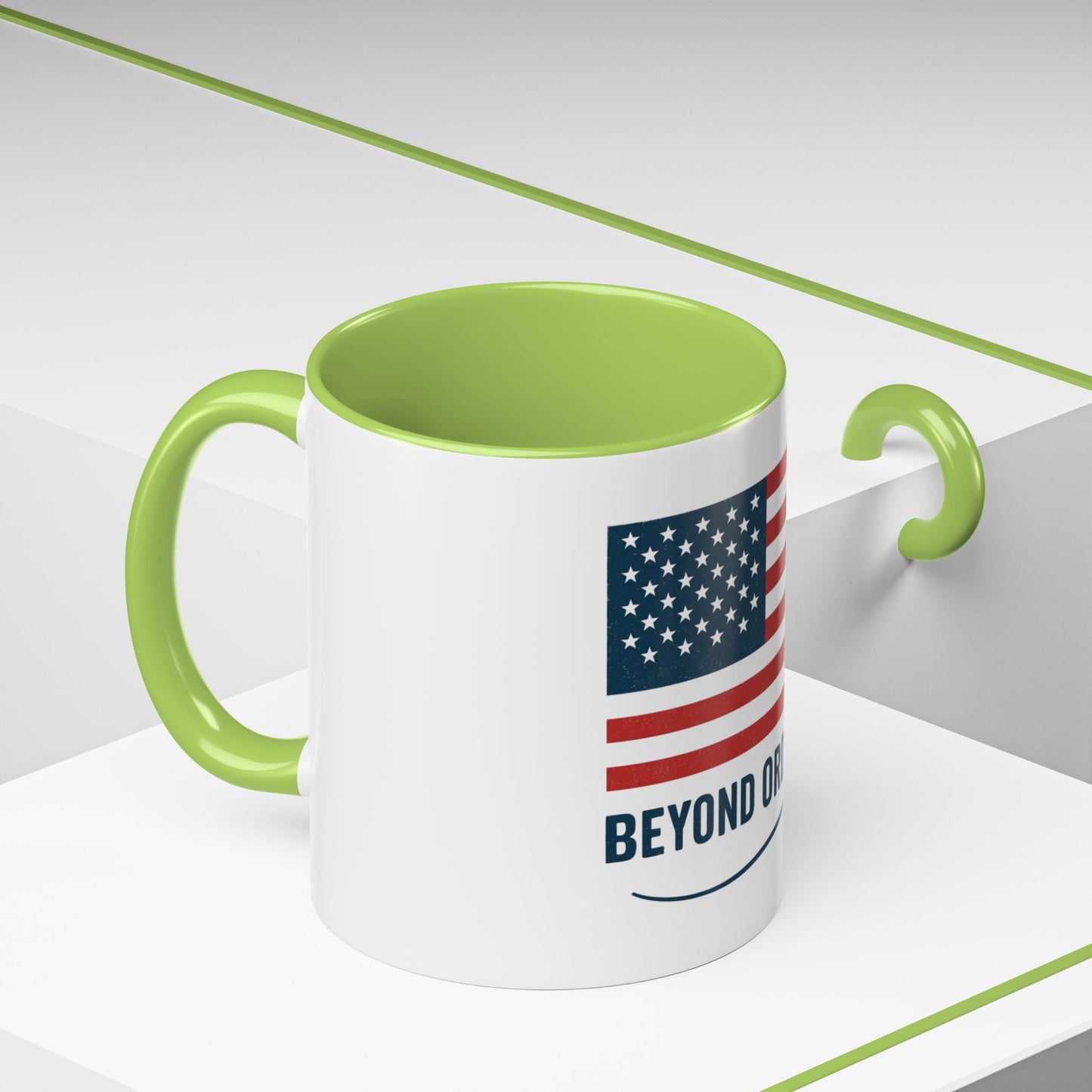Patriotic Accent Coffee Mug - Beyond Ordinary, Gifts for Veterans, Red White Blue Drinkware, USA Flag Mug, 4th of July Coffee Cup - Trendy Life Gadgets