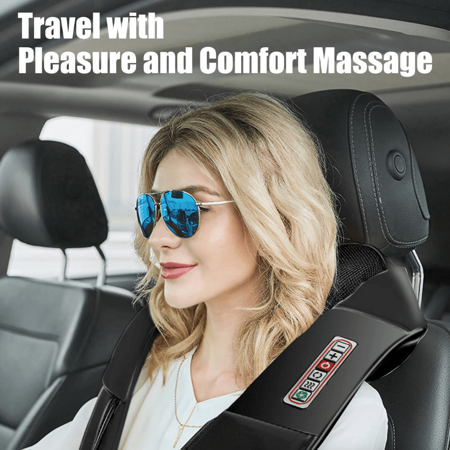 Shiatsu Back Neck and Shoulder Massager with Heat Deep Tissue 3D Kneading Pillow - Trendy Life Gadgets