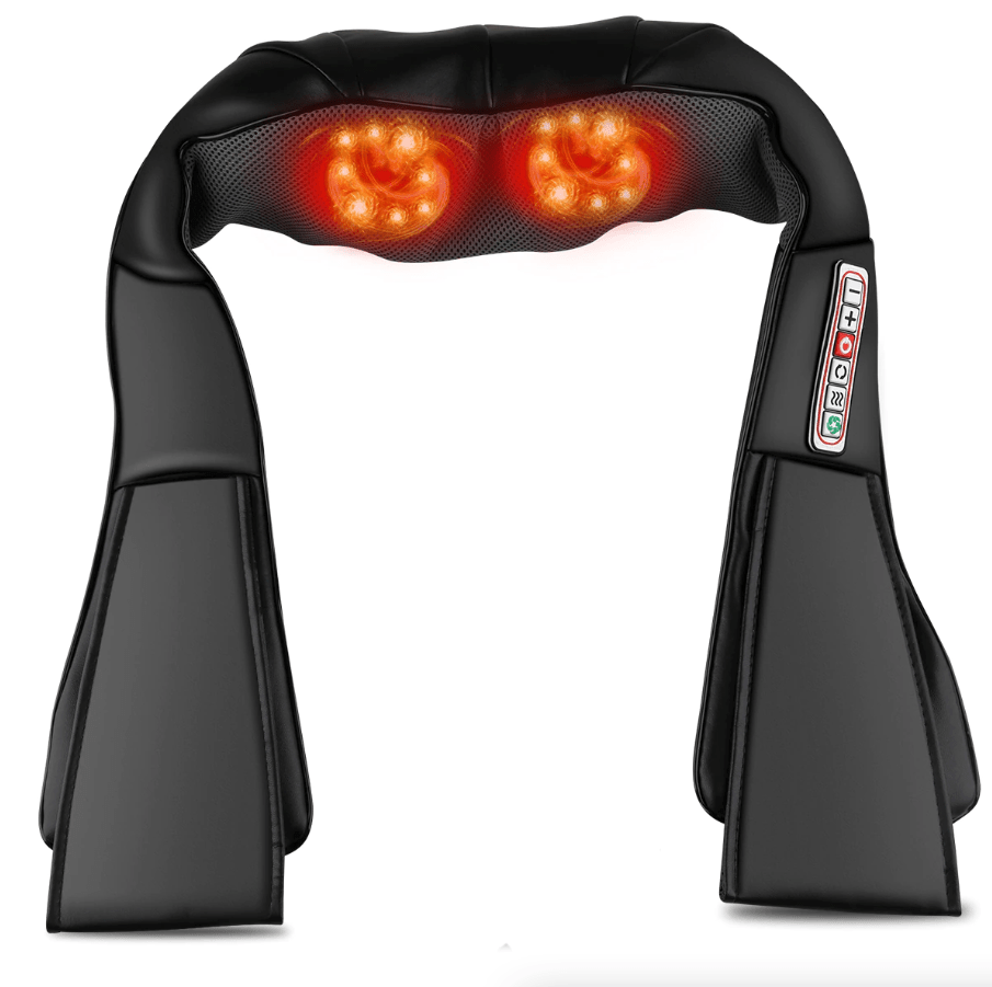 Shiatsu Back Neck and Shoulder Massager with Heat Deep Tissue 3D Kneading Pillow - Trendy Life Gadgets