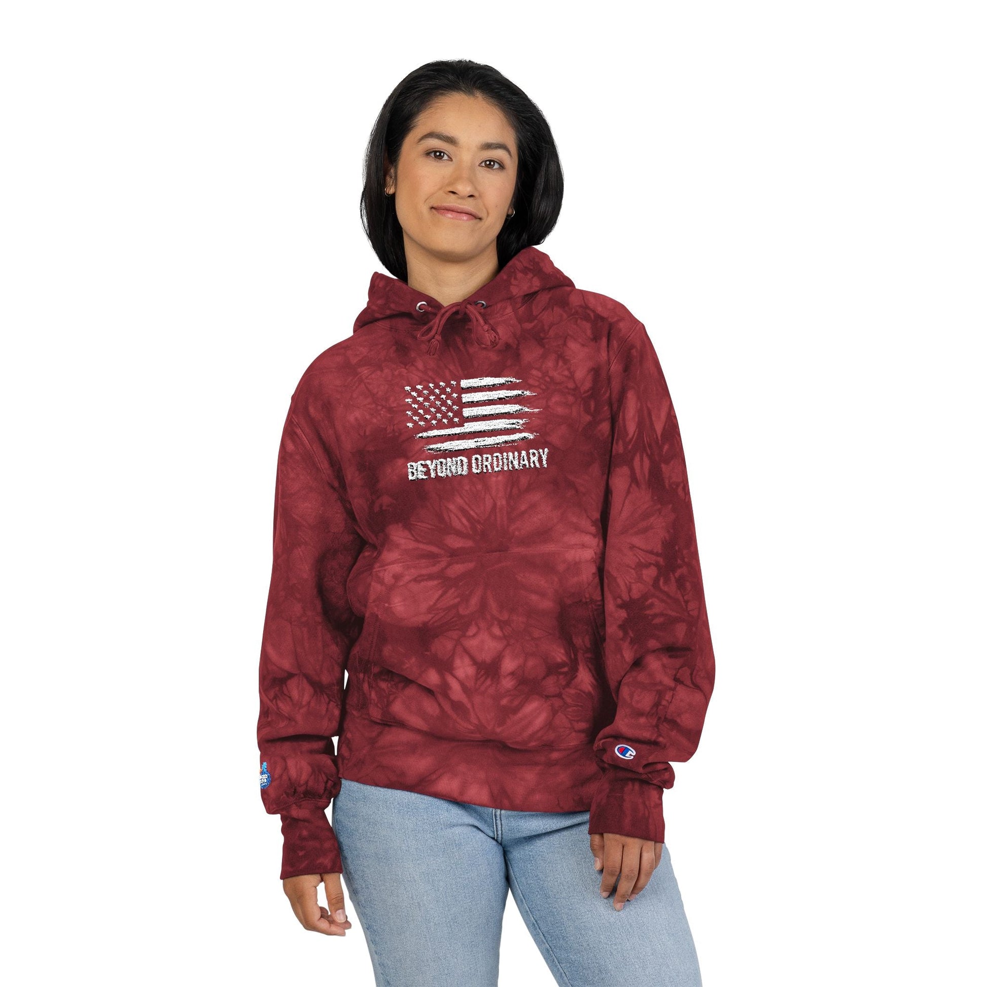 Tie - Dye Hoodie - Beyond Ordinary American Flag Embroidery Hoodie By Trendy Life Gadgets - Trendy Life Gadgets