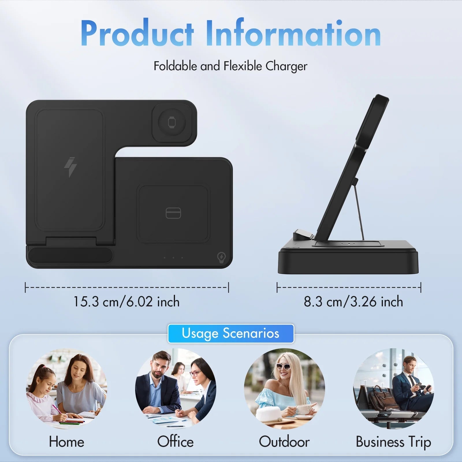 Wirelss Chargering Station, Magnetic Charging Station Compatible with Iphone, Airpods, and Apple Watch - Trendy Life Gadgets