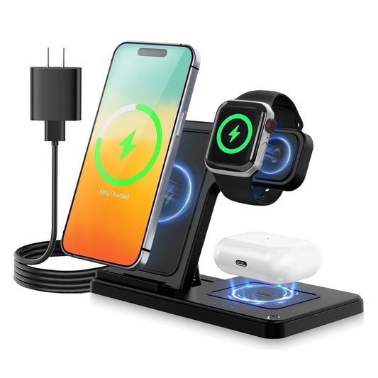 Wirelss Chargering Station, Magnetic Charging Station Compatible with Iphone, Airpods, and Apple Watch - Trendy Life Gadgets
