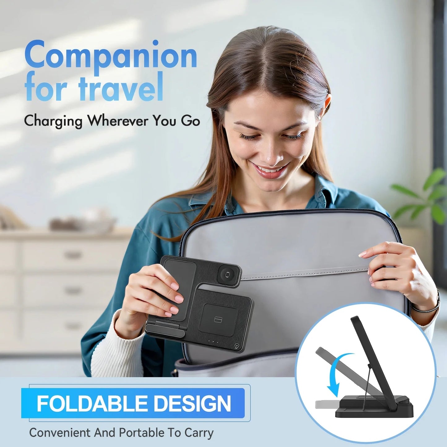 Wirelss Chargering Station, Magnetic Charging Station Compatible with Iphone, Airpods, and Apple Watch - Trendy Life Gadgets
