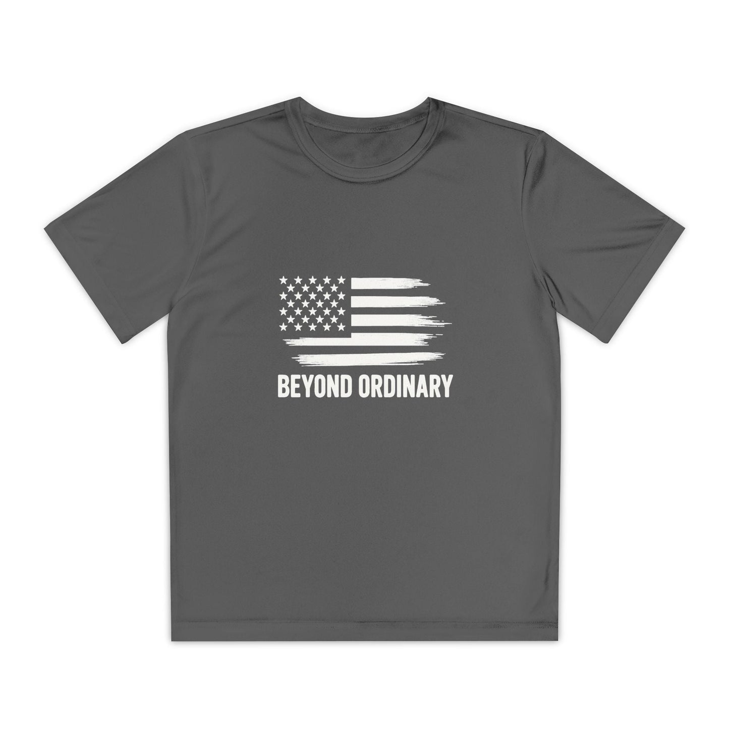 Youth Athletic T-Shirt | Perfect for Sports, Training, and Competitions | Lightweight, Breathable, Performance Wear, Beyond Ordinary American Flag By Trendy Life Gadgets - Trendy Life Gadgets