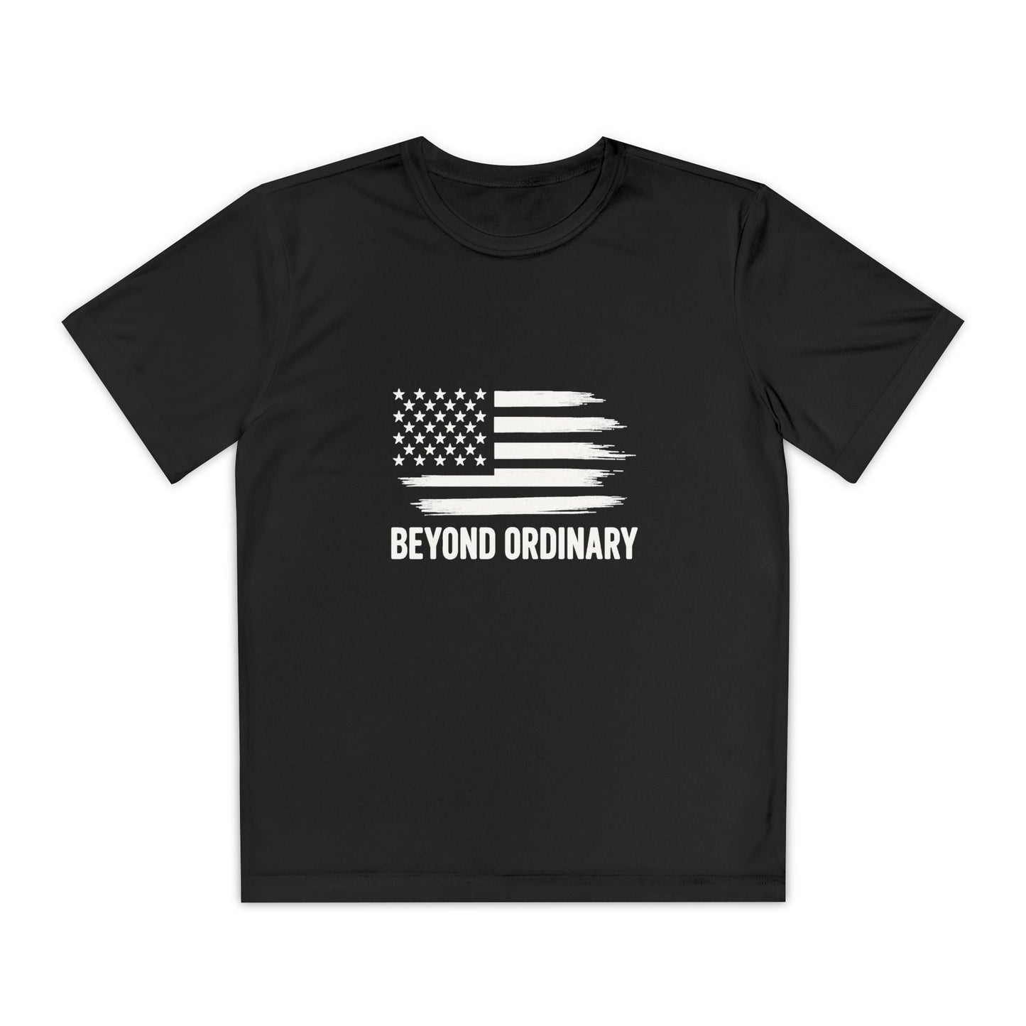 Youth Athletic T-Shirt | Perfect for Sports, Training, and Competitions | Lightweight, Breathable, Performance Wear, Beyond Ordinary American Flag By Trendy Life Gadgets - Trendy Life Gadgets