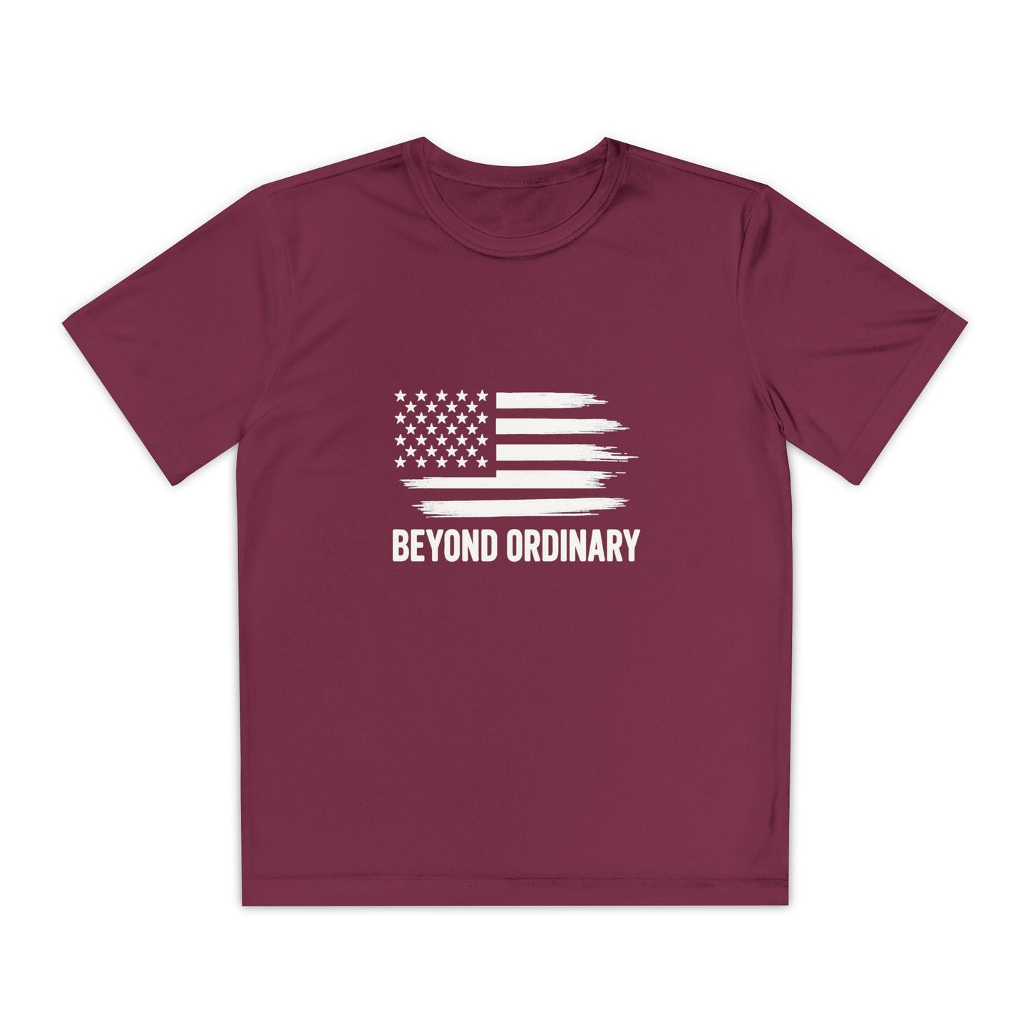 Youth Athletic T-Shirt | Perfect for Sports, Training, and Competitions | Lightweight, Breathable, Performance Wear, Beyond Ordinary American Flag By Trendy Life Gadgets - Trendy Life Gadgets