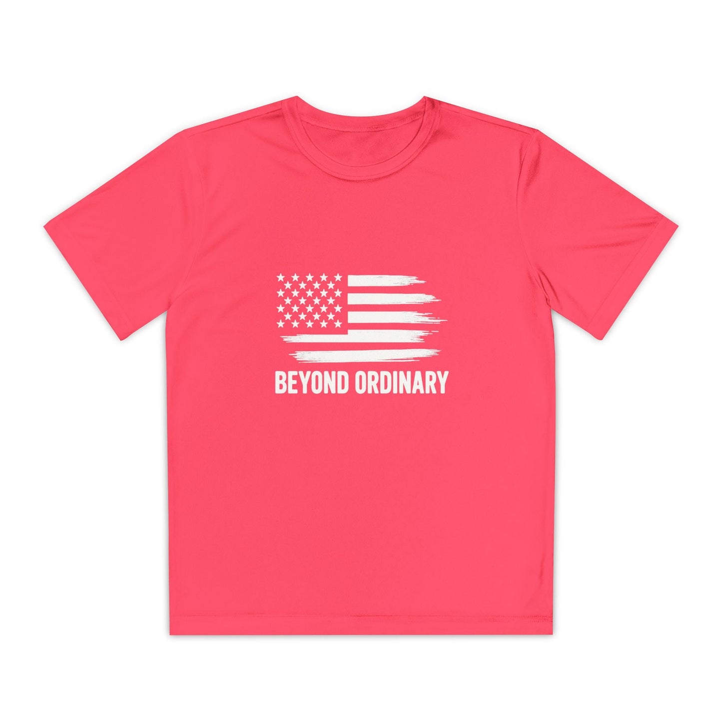 Youth Athletic T-Shirt | Perfect for Sports, Training, and Competitions | Lightweight, Breathable, Performance Wear, Beyond Ordinary American Flag By Trendy Life Gadgets - Trendy Life Gadgets