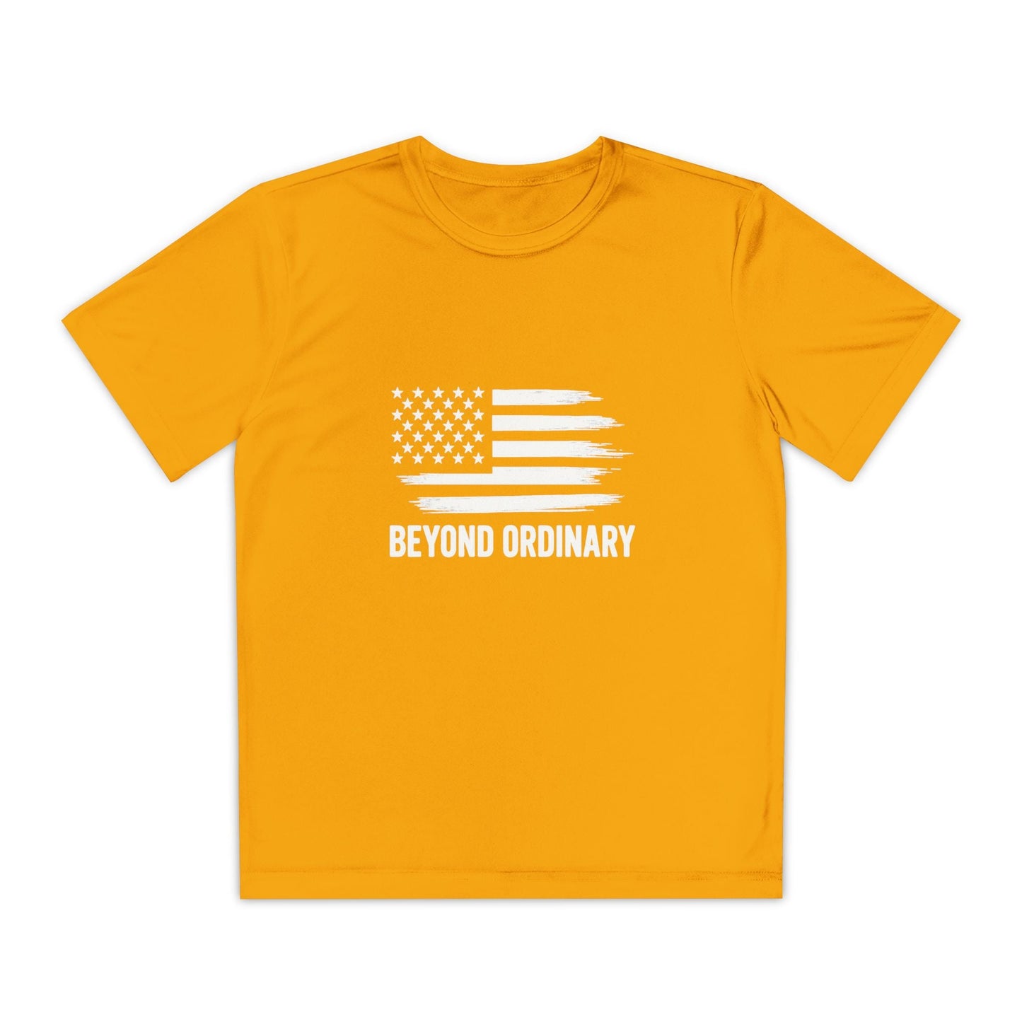 Youth Athletic T-Shirt | Perfect for Sports, Training, and Competitions | Lightweight, Breathable, Performance Wear, Beyond Ordinary American Flag By Trendy Life Gadgets - Trendy Life Gadgets