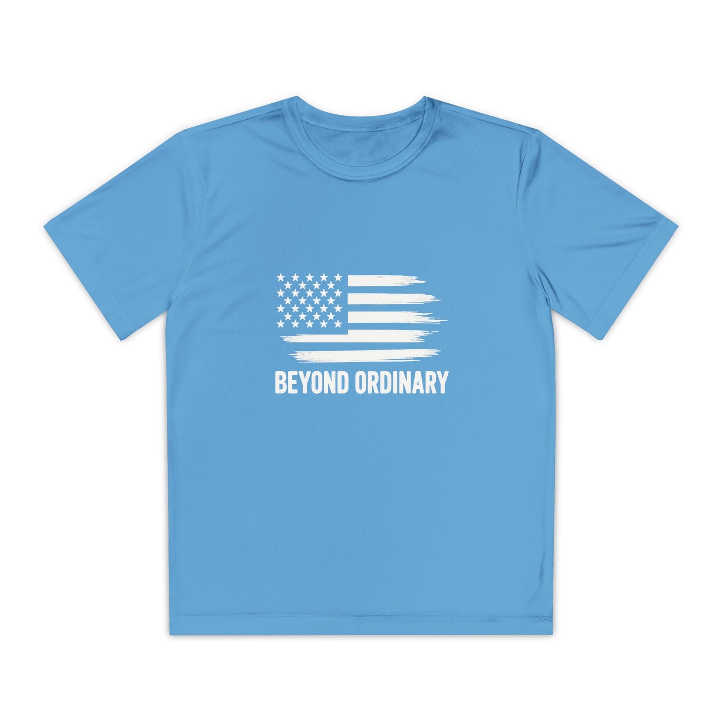 Youth Athletic T-Shirt | Perfect for Sports, Training, and Competitions | Lightweight, Breathable, Performance Wear, Beyond Ordinary American Flag By Trendy Life Gadgets - Trendy Life Gadgets