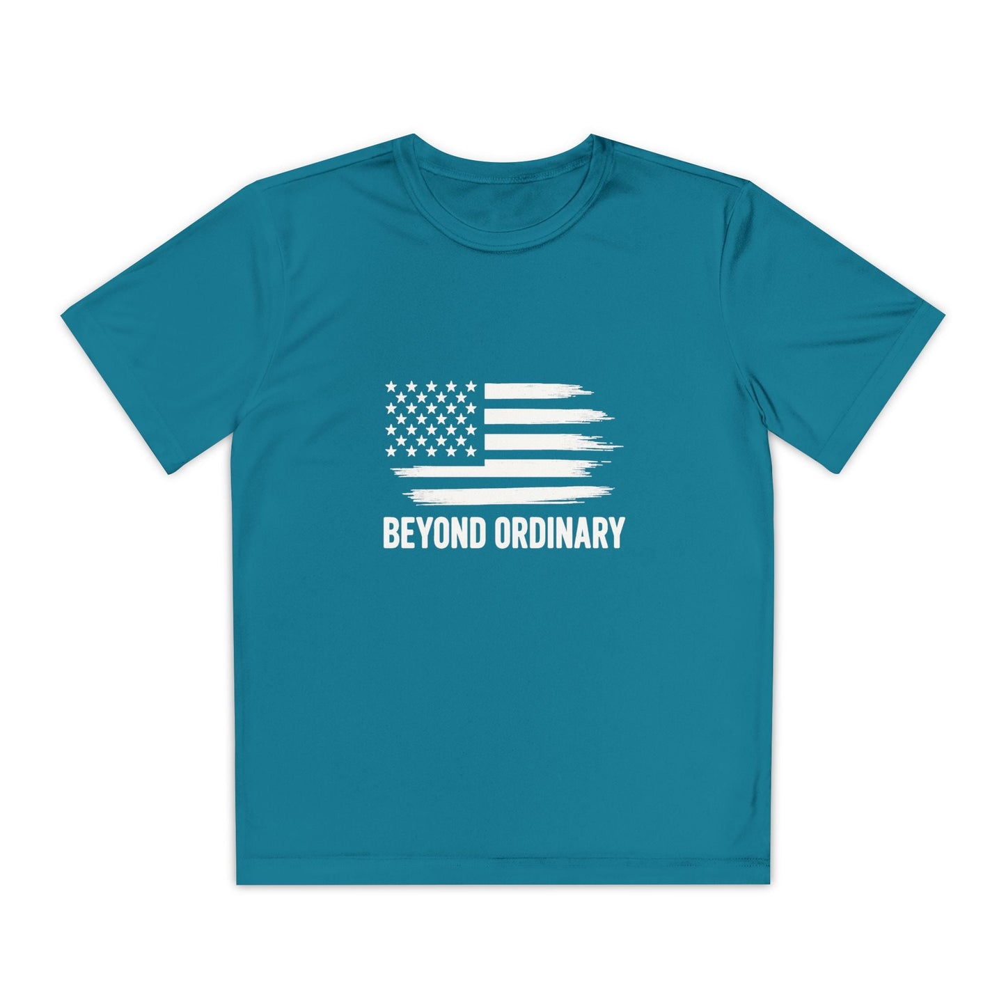Youth Athletic T-Shirt | Perfect for Sports, Training, and Competitions | Lightweight, Breathable, Performance Wear, Beyond Ordinary American Flag By Trendy Life Gadgets - Trendy Life Gadgets